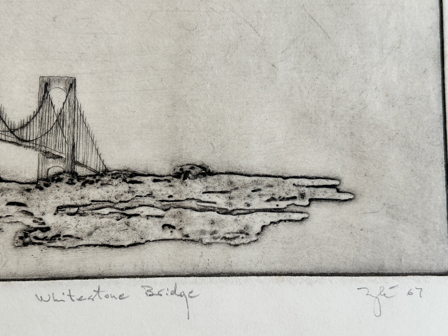 Set of 2 Zyle Etchings (AP): (1) Whitestone Bridge (2) Verrazzano Bridge
