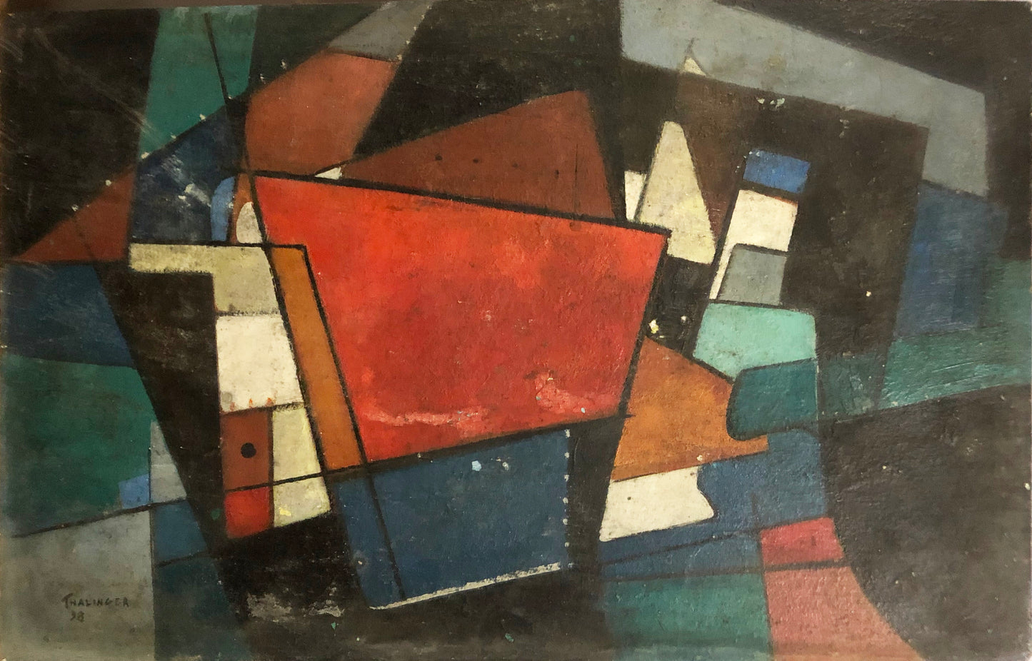 Oscar Thalinger Oil Painting: Abstract 1958
