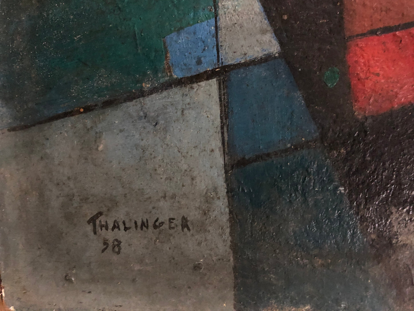 Oscar Thalinger Oil Painting: Abstract 1958