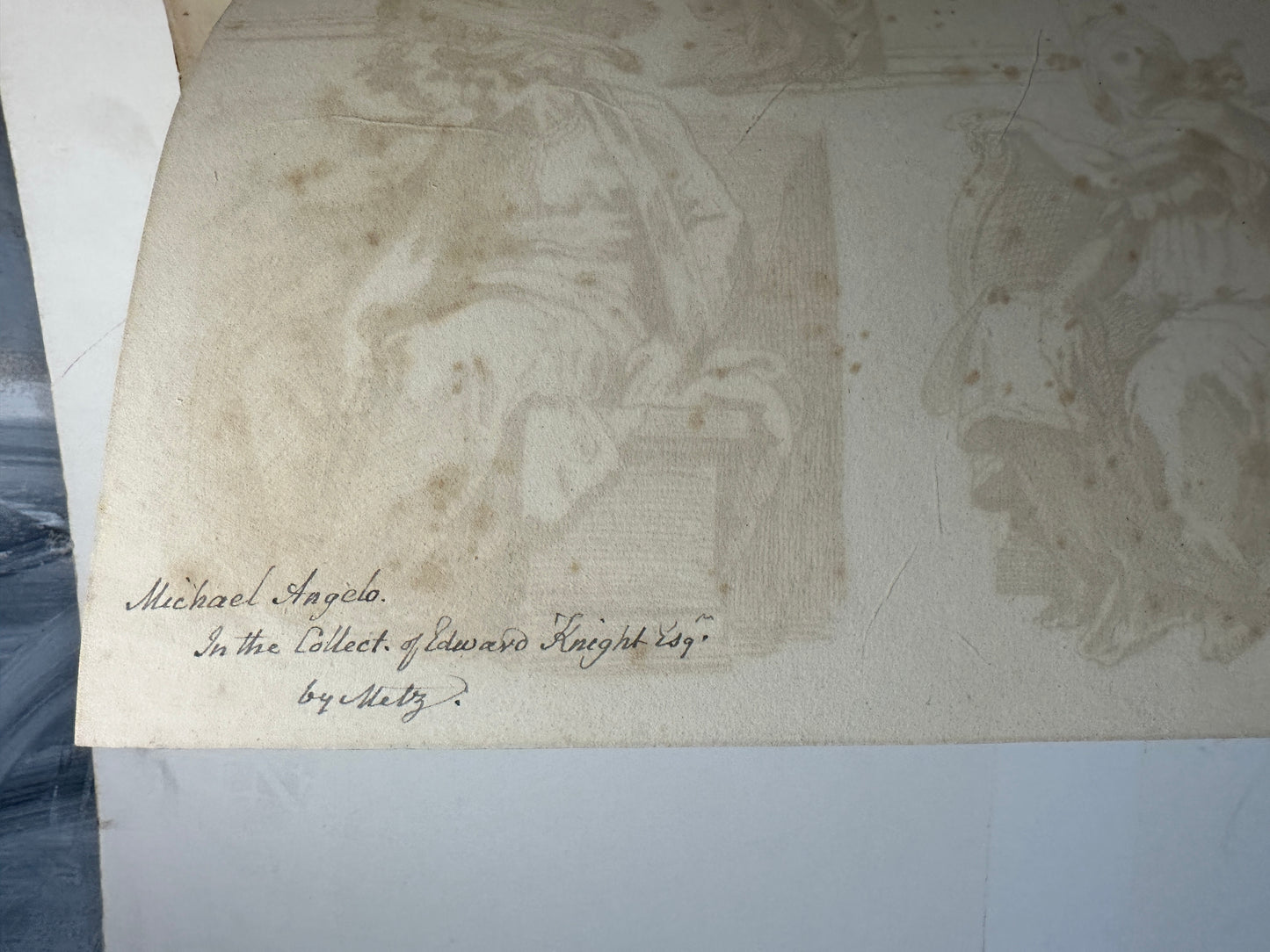 Conrad Martin Metz (1749-1827) Engraving - After Michelangelo Buonarroti (1475-1564): Studies from the ceiling of the Sistine Chapel - Michael Angelo
