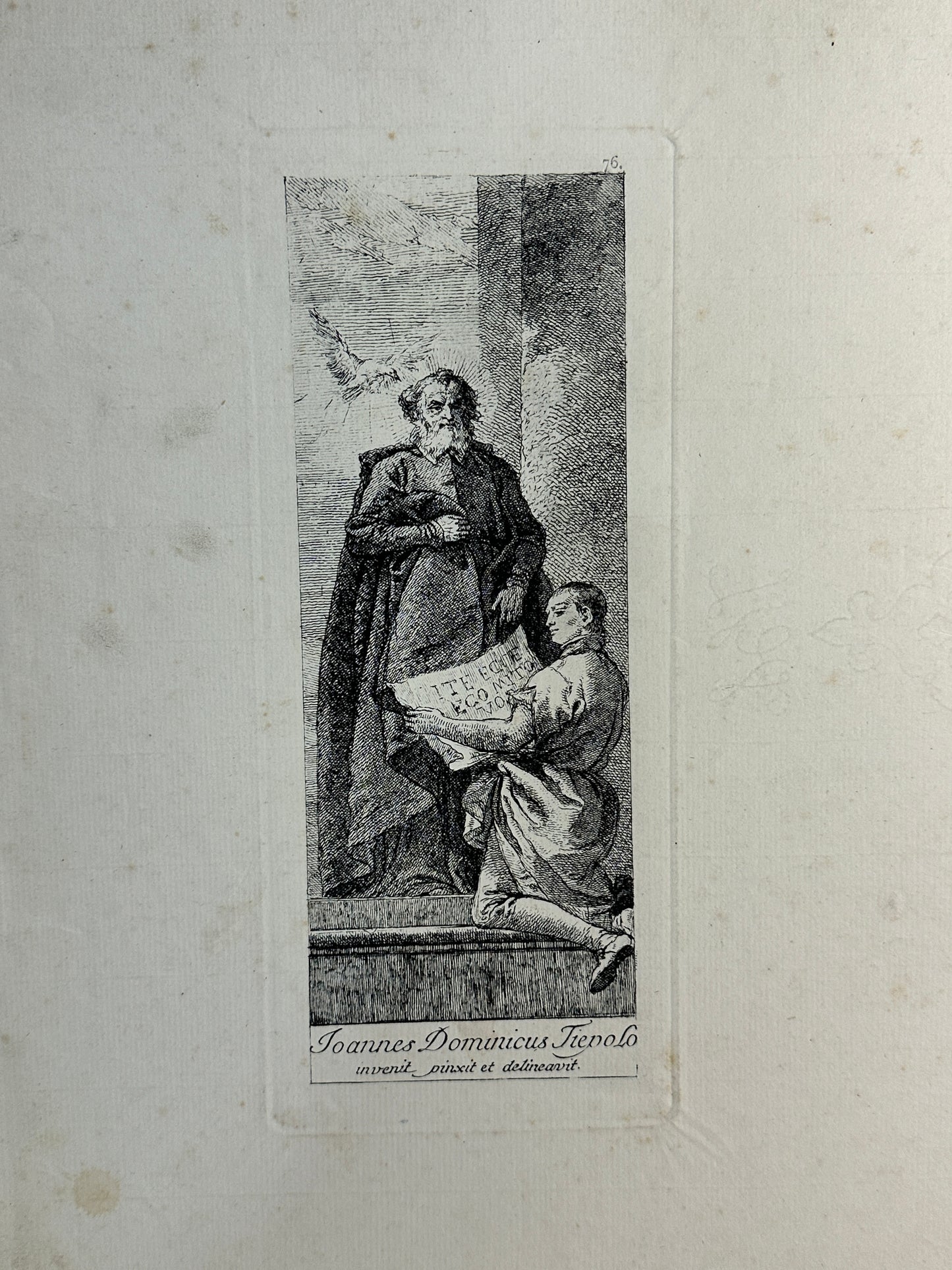 Tiepolo Giovanni Domenico Etching: "St. Geronimo Emiliani, Vesm 61; St. Francesco di Paula, Vesme 66"