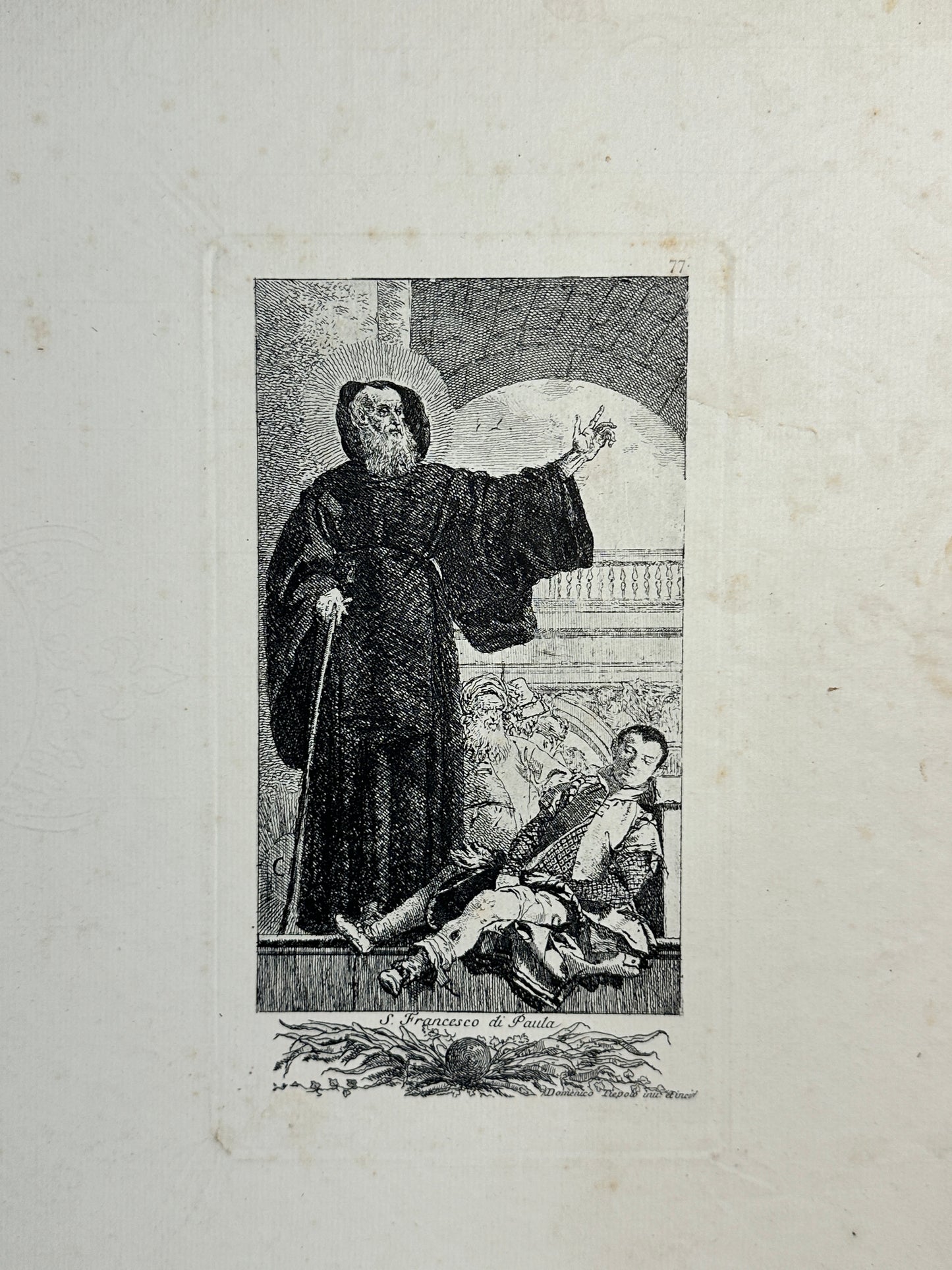 Tiepolo Giovanni Domenico Etching: "St. Geronimo Emiliani, Vesm 61; St. Francesco di Paula, Vesme 66"