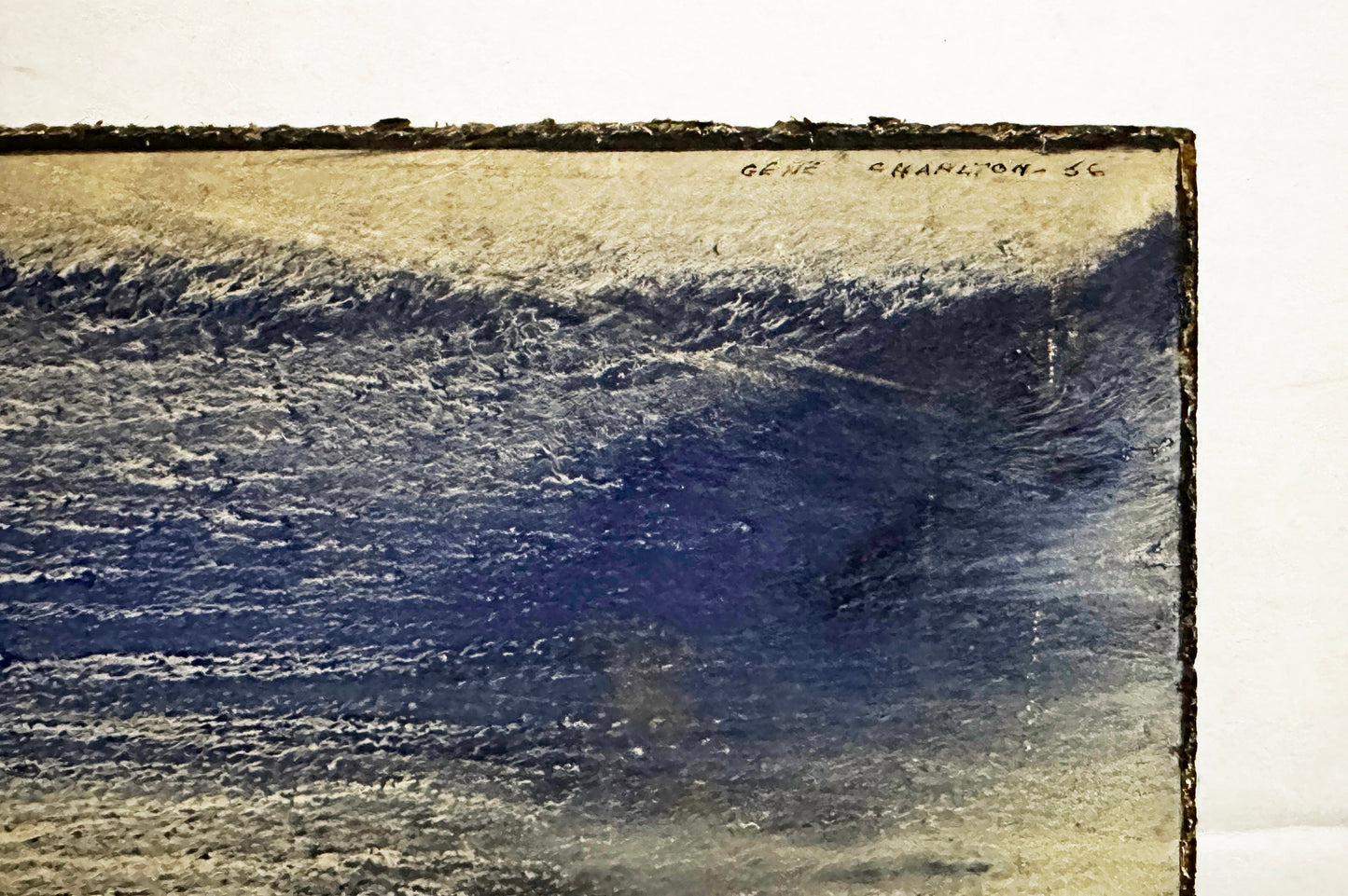 Gene Charlton Oil Painting: Abstract blue landscape, 1956