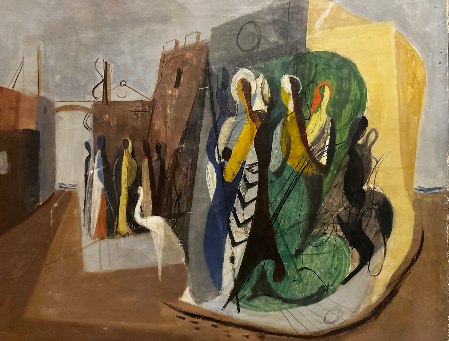 Ferdinand Springer Oil Painting: Abstract village scene