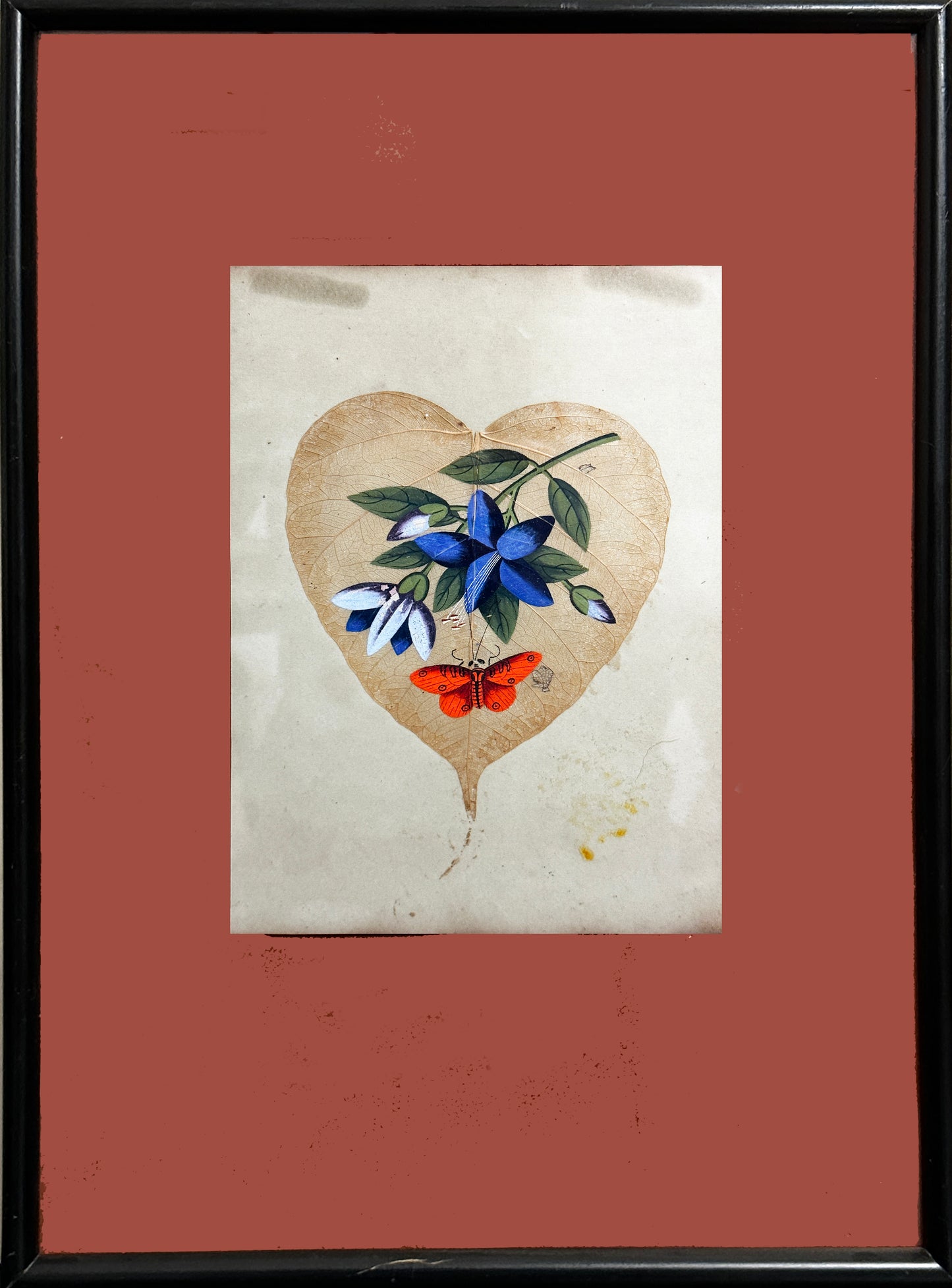 Set of 3: Unsigned 20th Century English Acrylic on Leaves