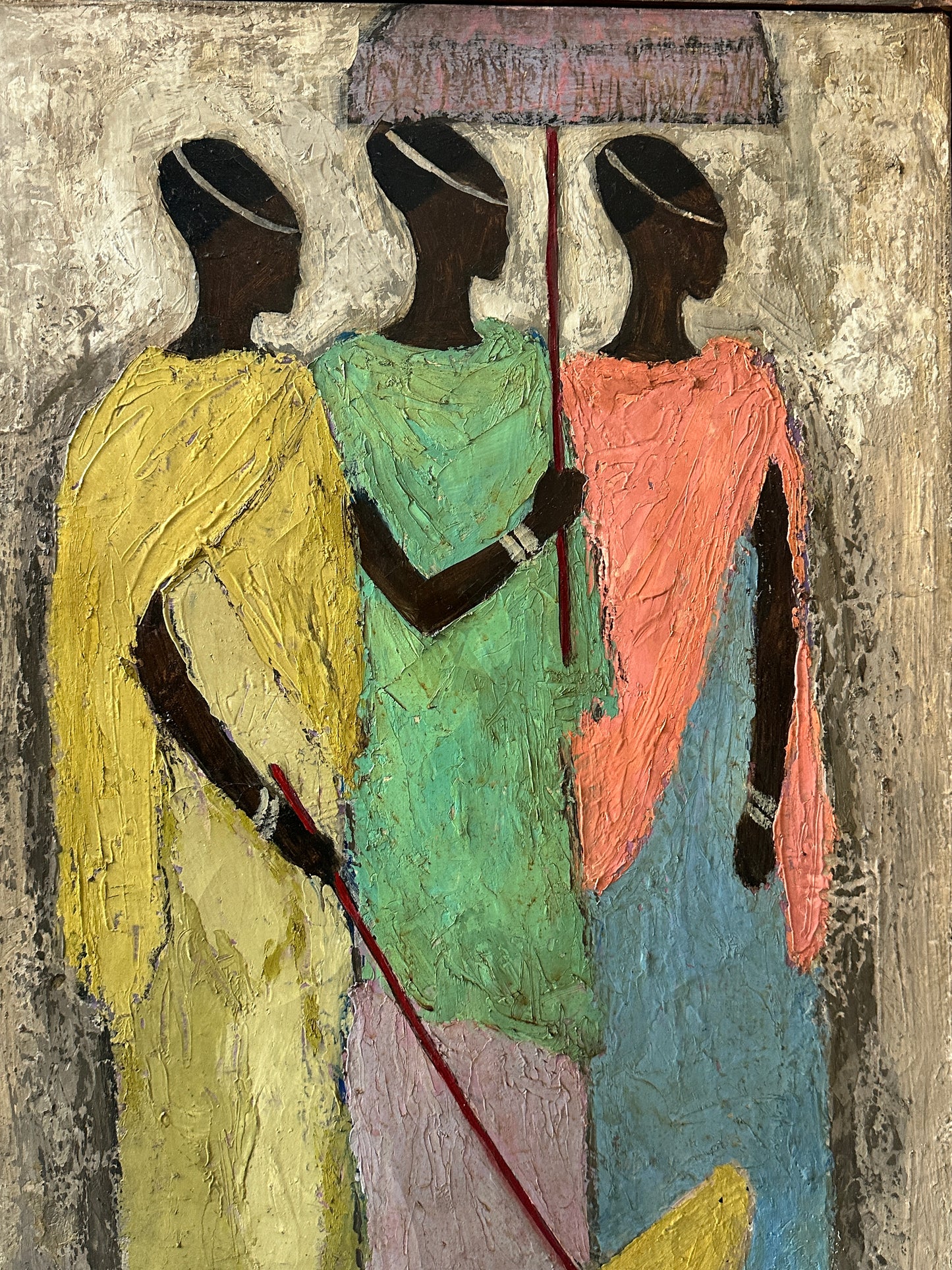 Ellis Wilson Oil on Canvas: Three Female Figures