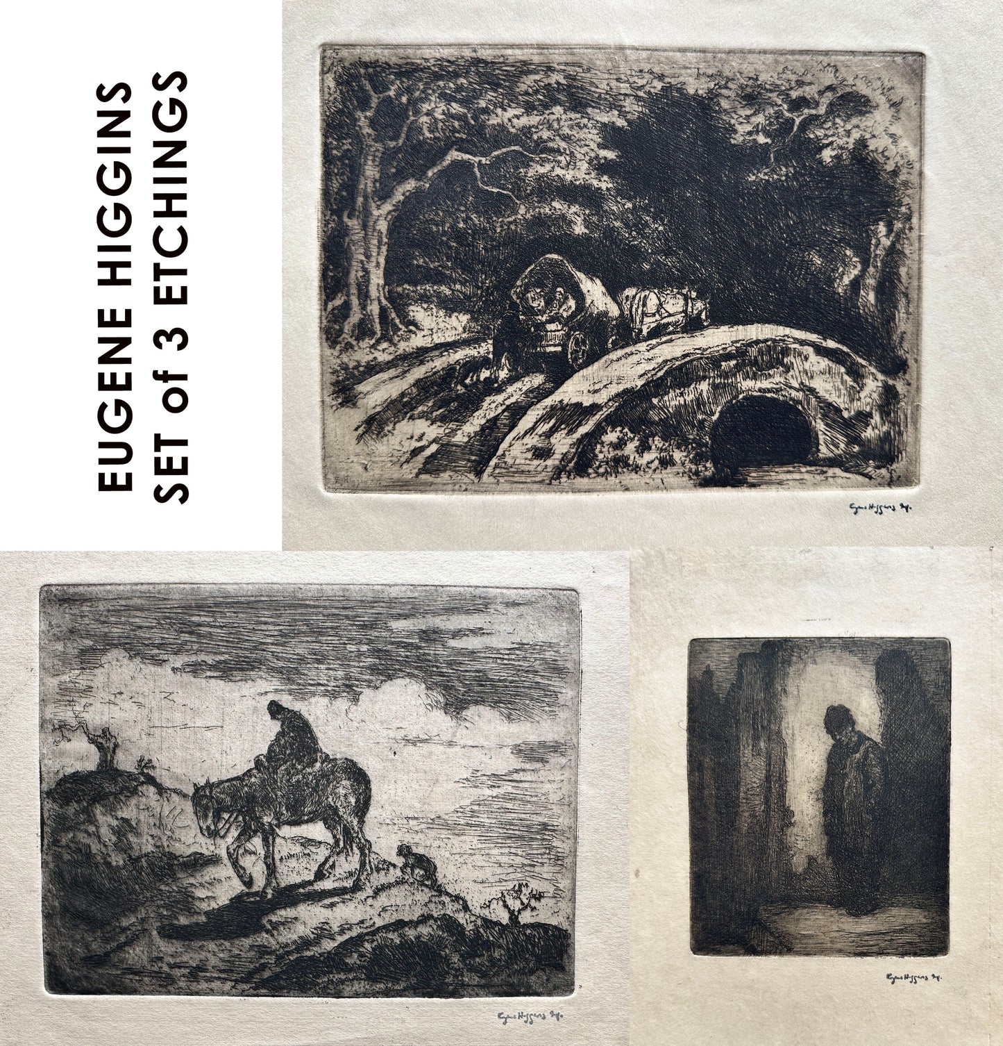 Set of 3 Eugene Higgins Etchings