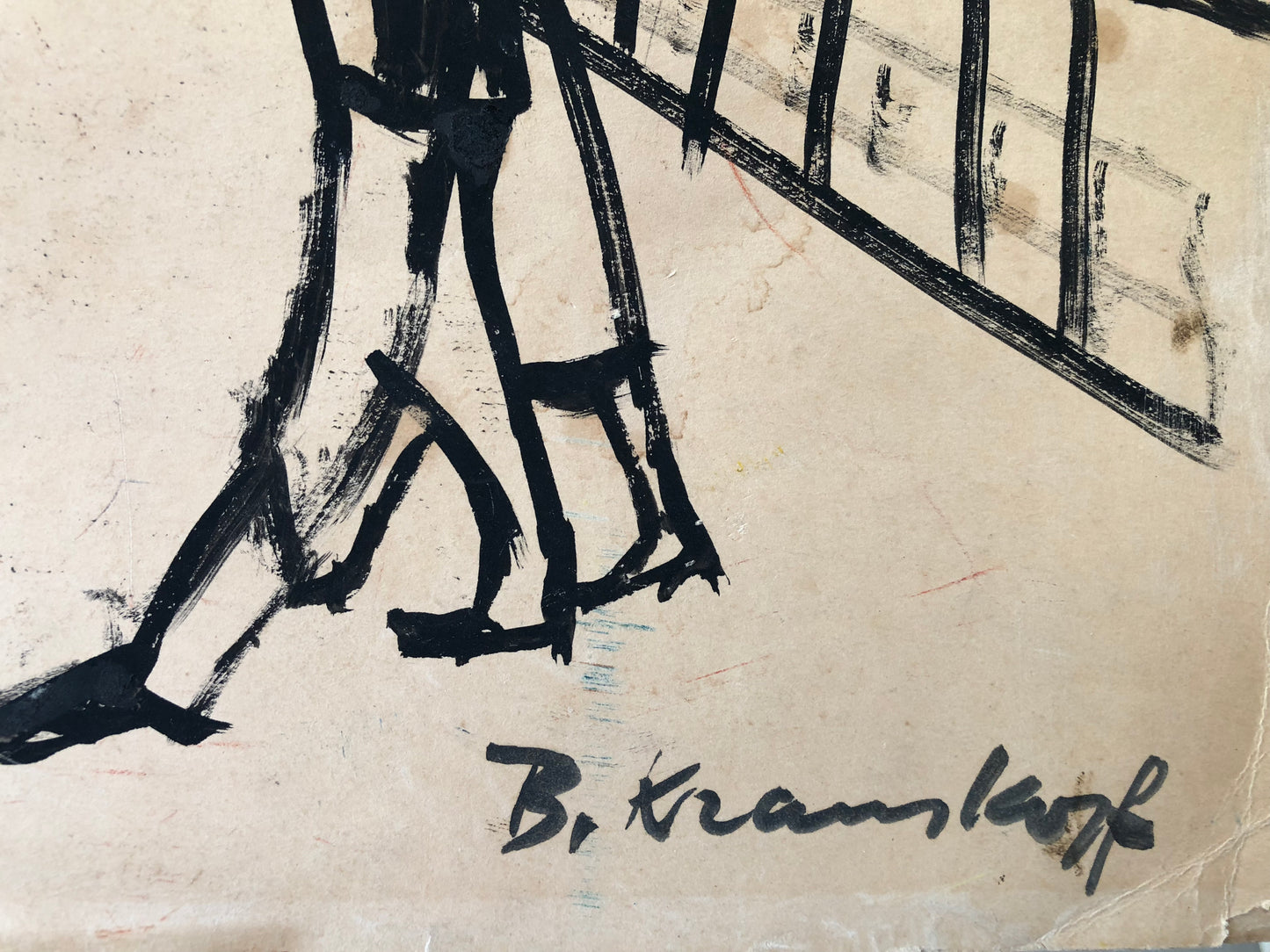 Bruno Krauskopf Drawing: "Brooklyn Bridge" 1946