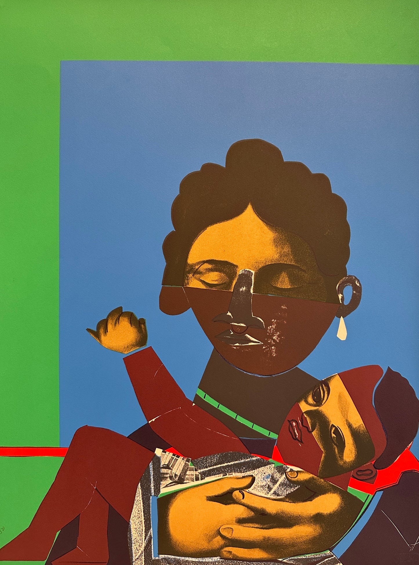 Romare Bearden Screenprint: Mother and child. 57/150