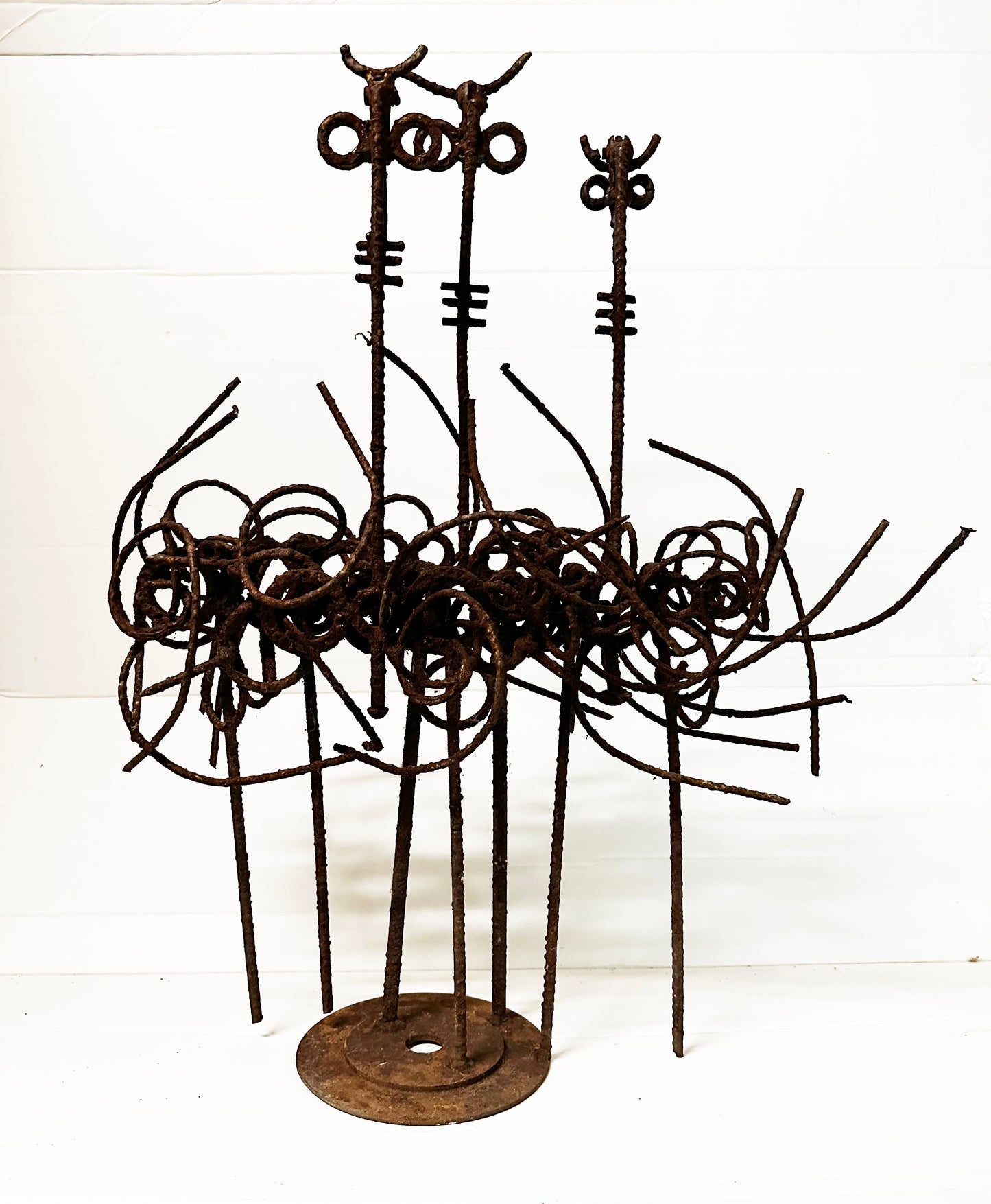 Mid-century Abstract Rebar Surrealist Style Sculpture by Franco Garelli