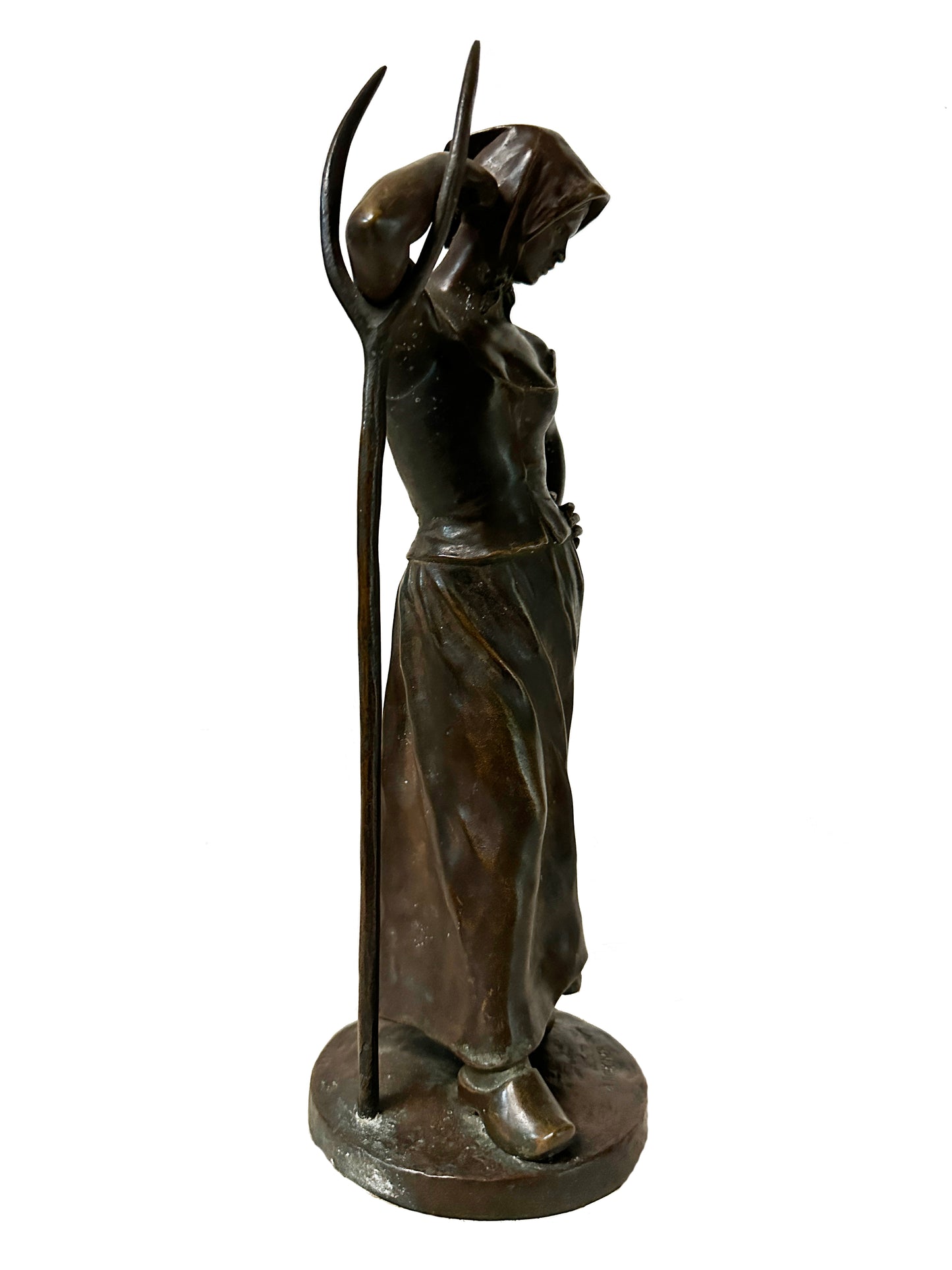 Alfred Boucher Signed Bronze Sculpture: "La Faneuse"