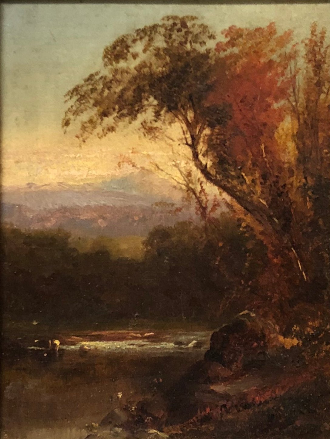 William Hart Oil on Canvas: Landscape with pond