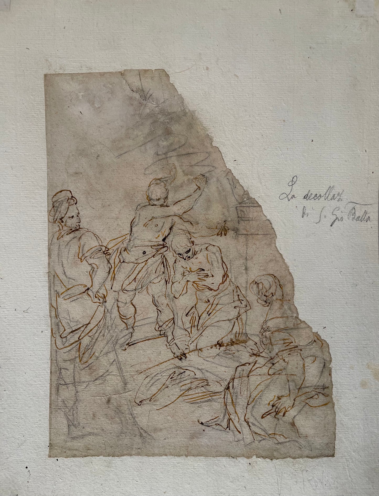 Alessandro Maganza Old Master Drawing: Recto- Transfiguration, Verso- The Decapitation of St. John Baptist