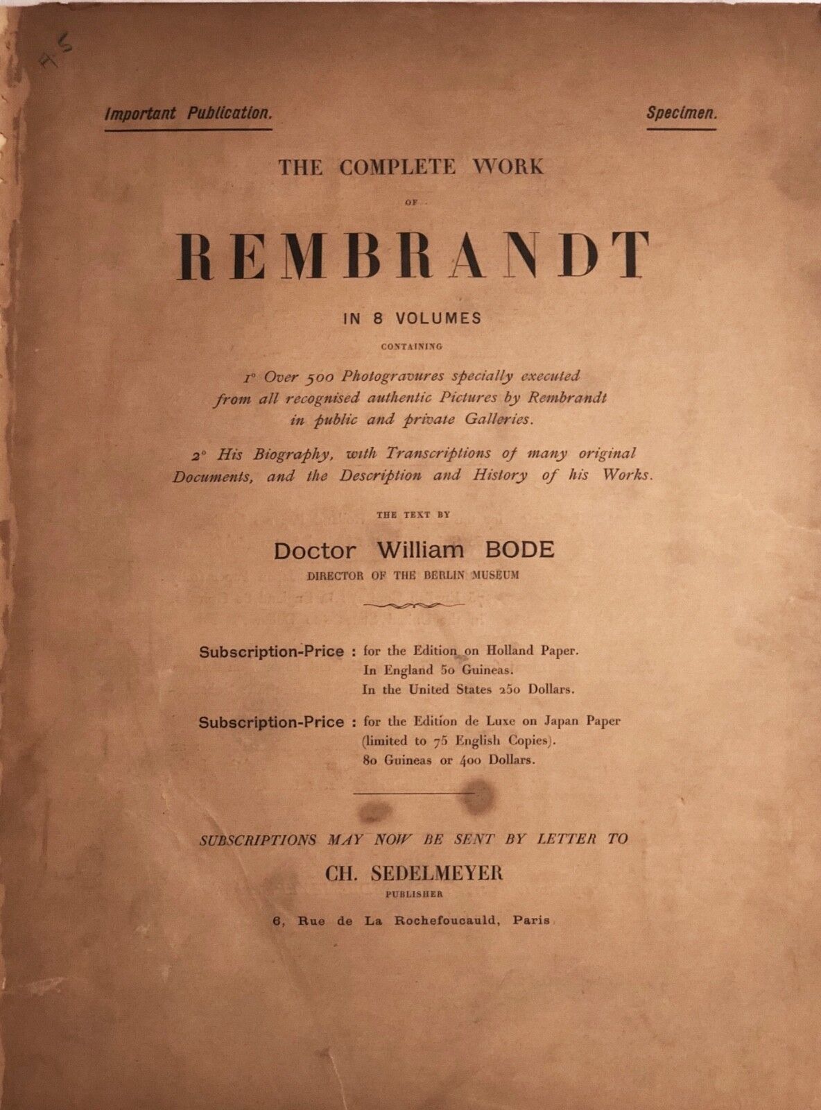 The Complete Work of Rembrandt Volume 8