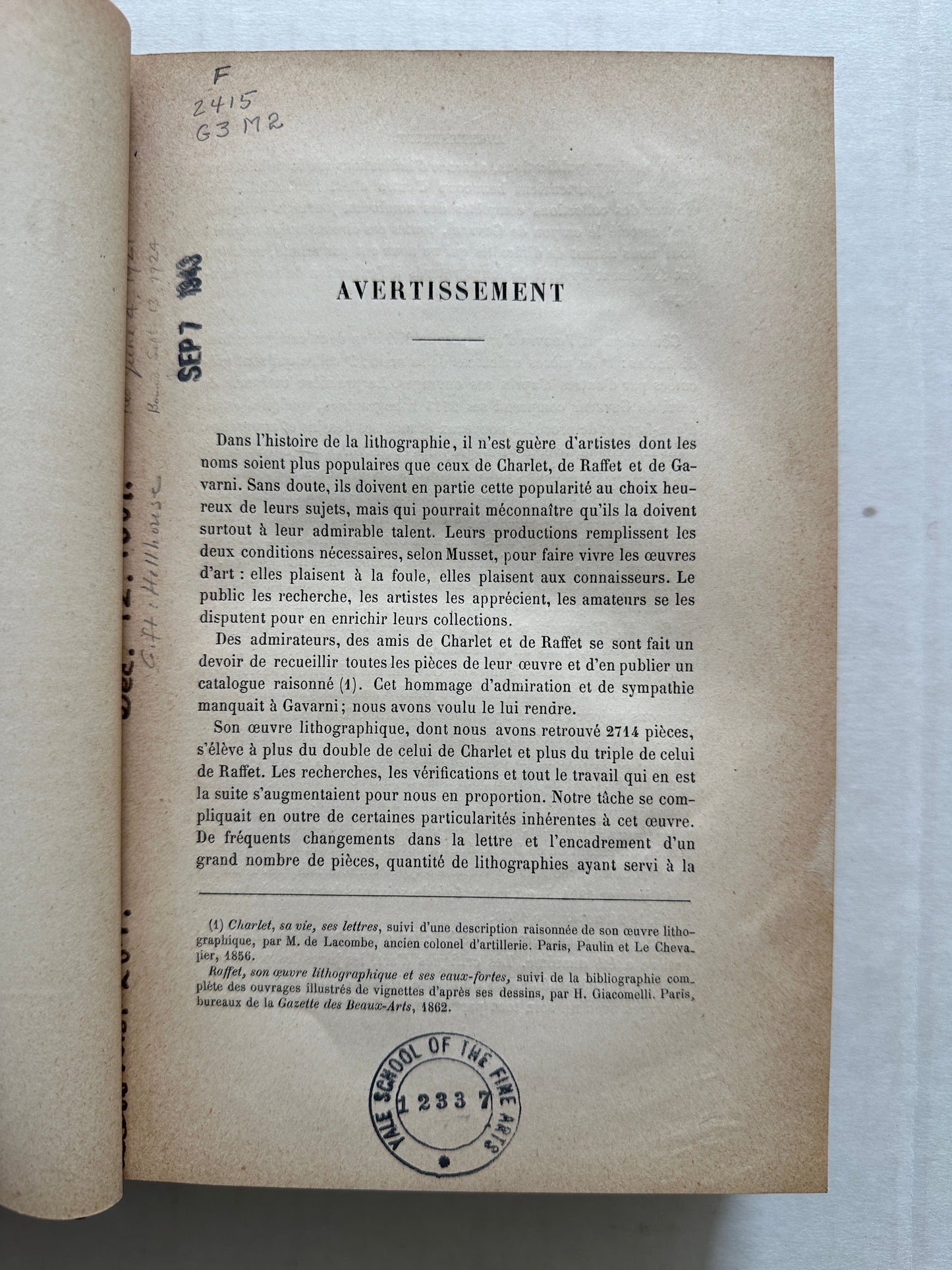 L'oeuvre de Gavarni: Original Lithographs and Essays on Etching and New Processes