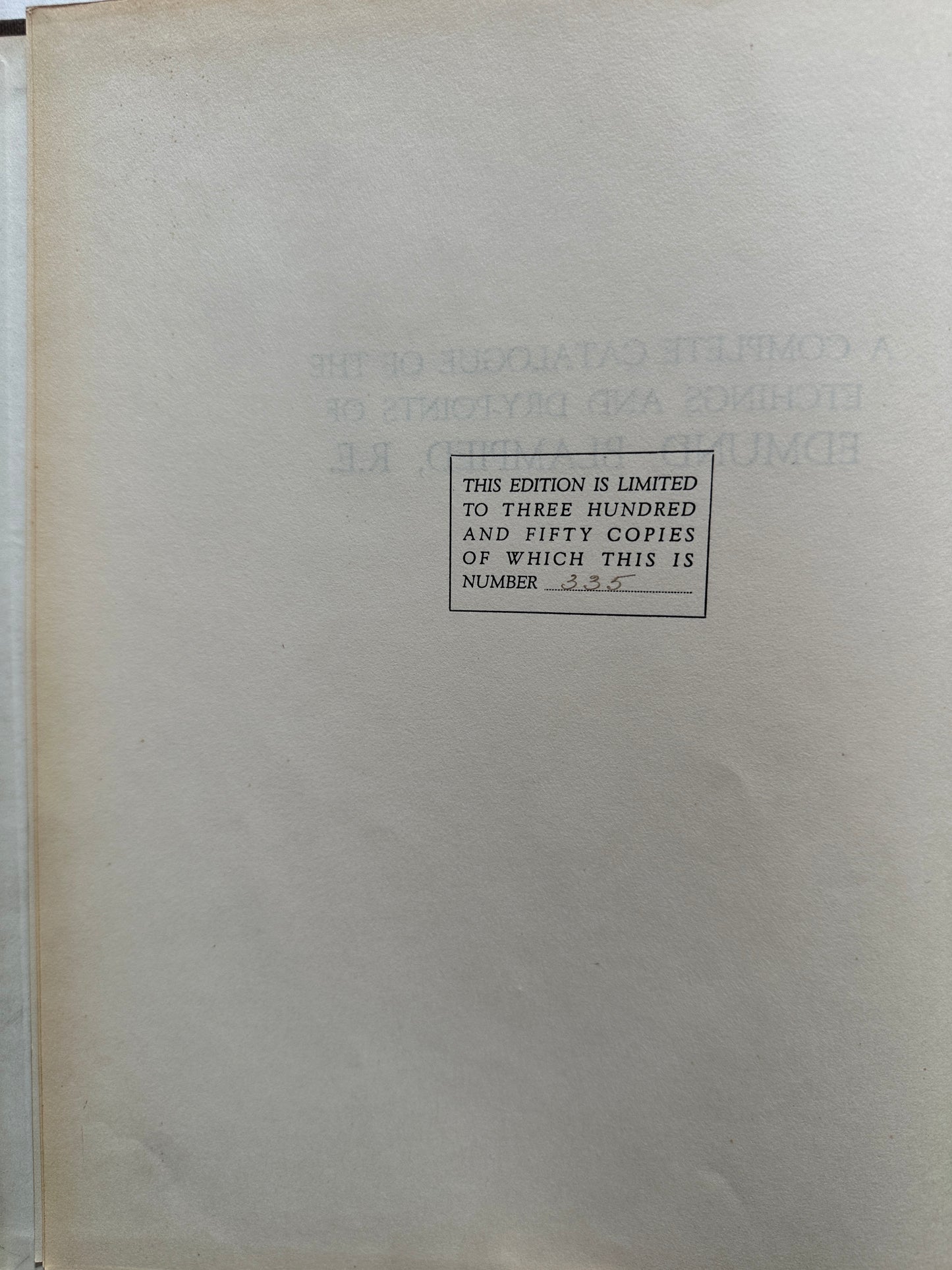 A Complete Catalogue of the Etchings and Dry-points of Edmund Blampied