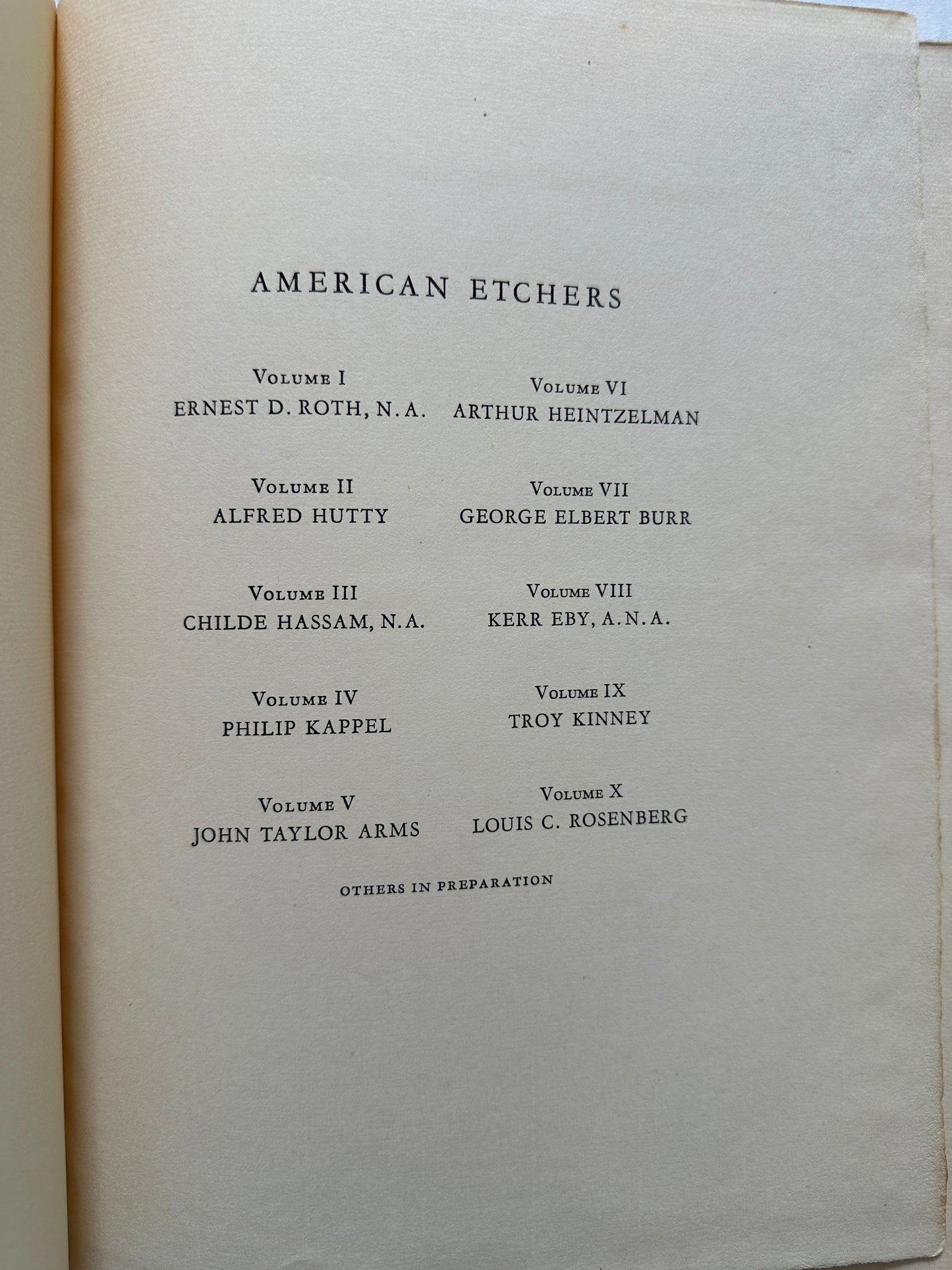 Set of 4 American Etchers: Louis C. Rosenberg, Arthur WM Heintzelman, Troy Kinney, Frank W. Benson