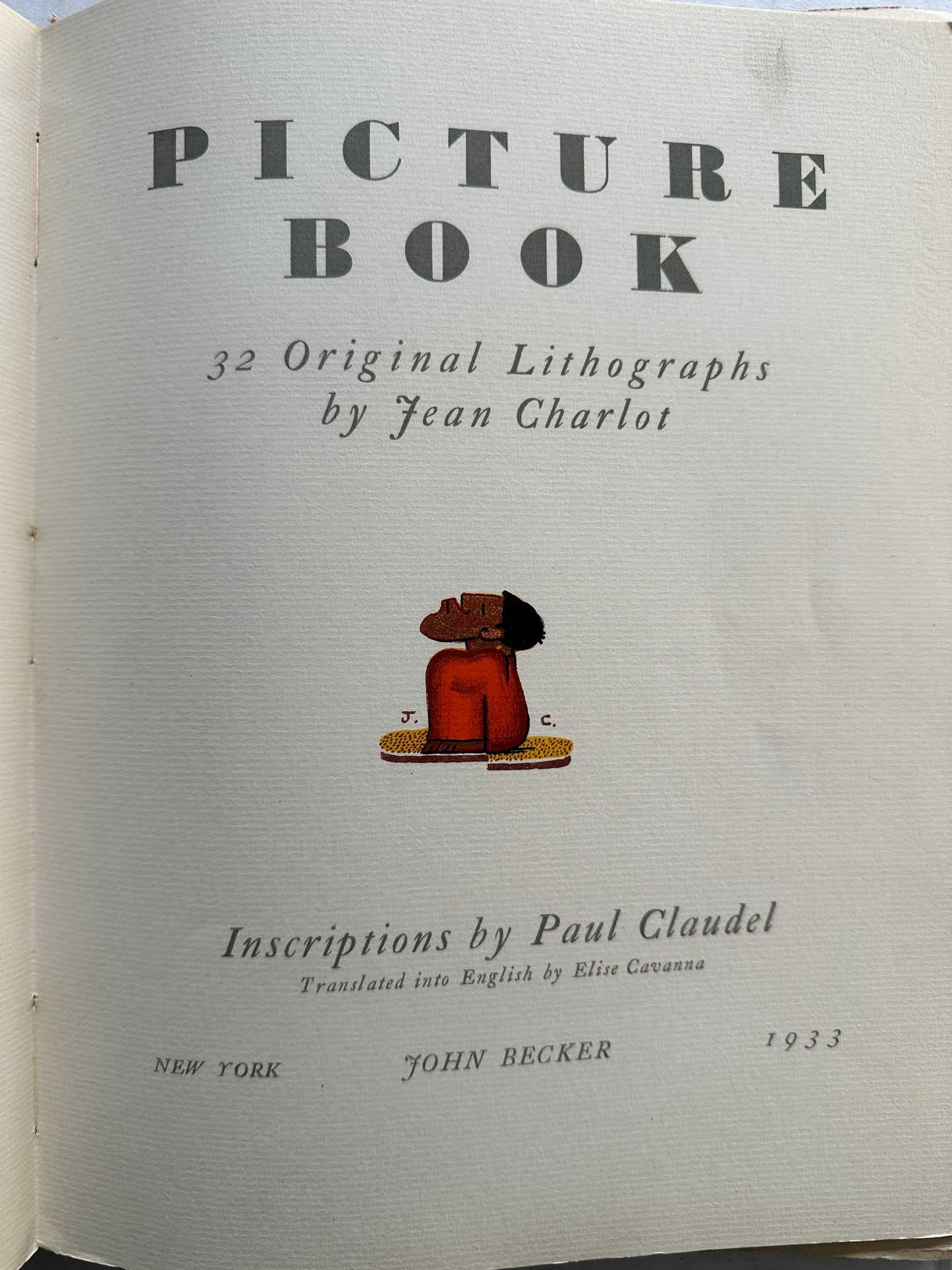 Picture Book 32 Original Lithographs by Jean Charlot