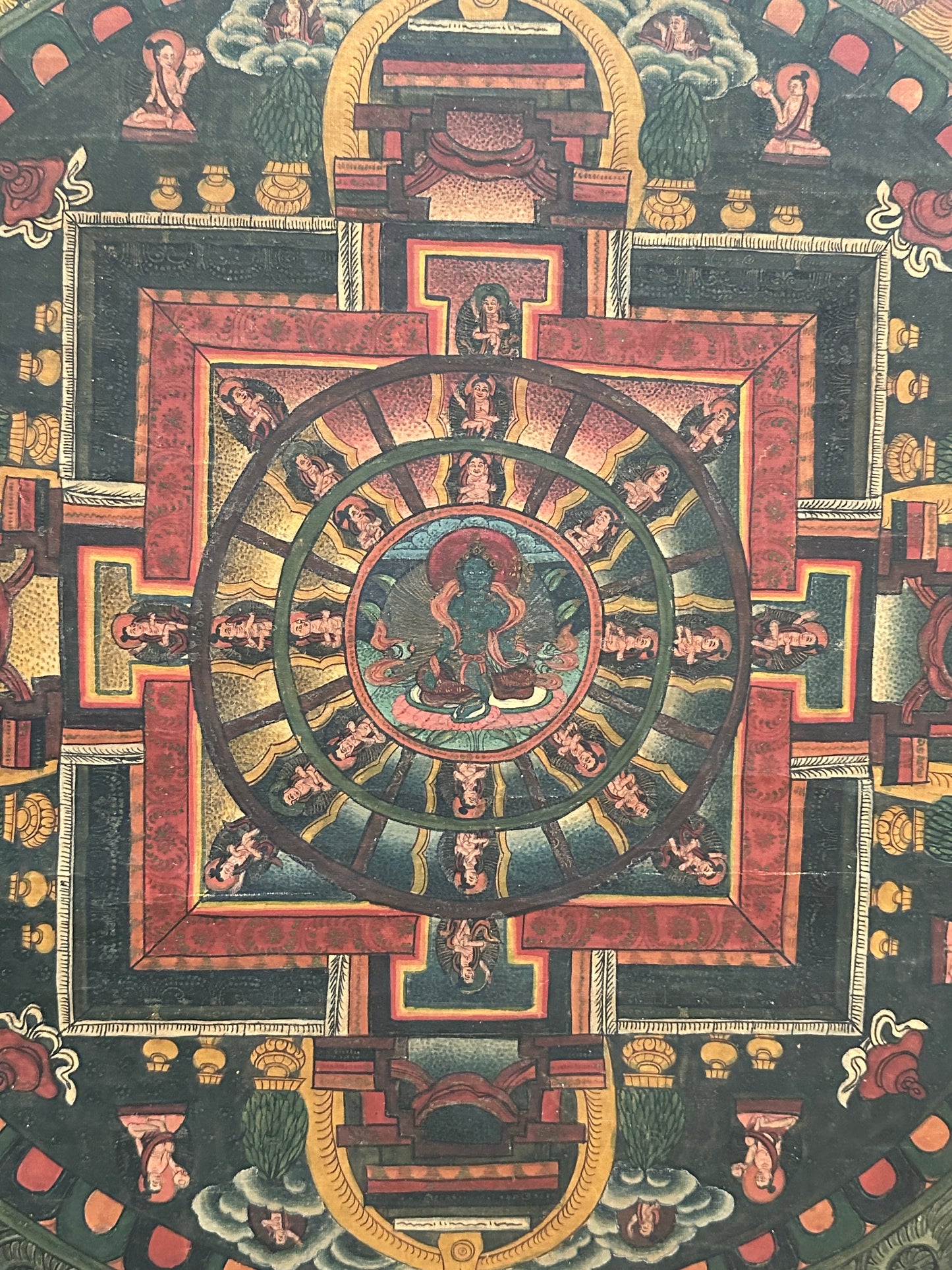 Thangka: Early 20th century Mandala Thangka with Wrathful Deities