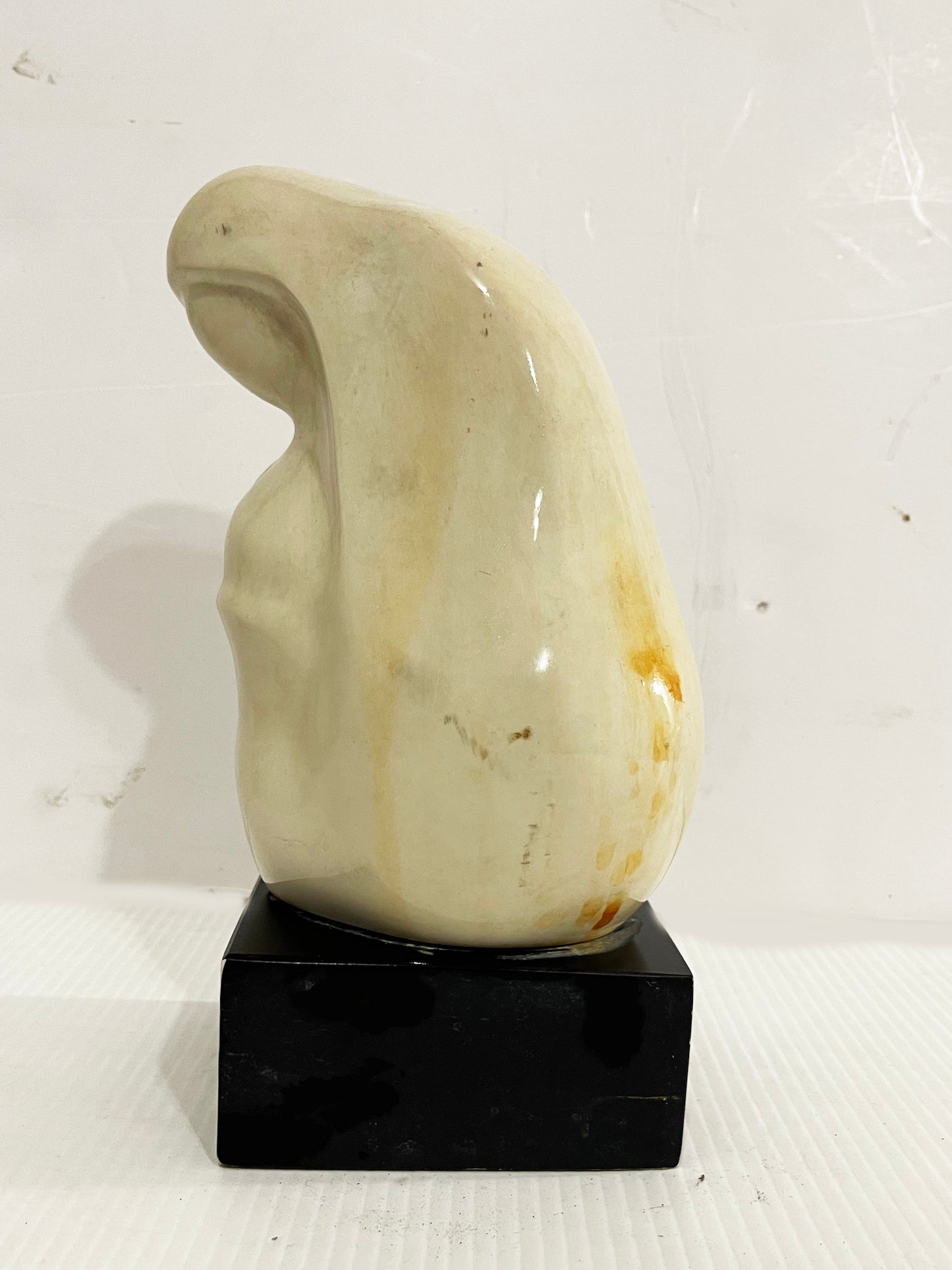 Unsigned 20th C Limestone Sculpture: "Mother and Child"