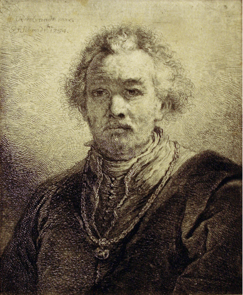 Bust of a man with a necklace, after Antoine Pesne by Georg F. Schmidt