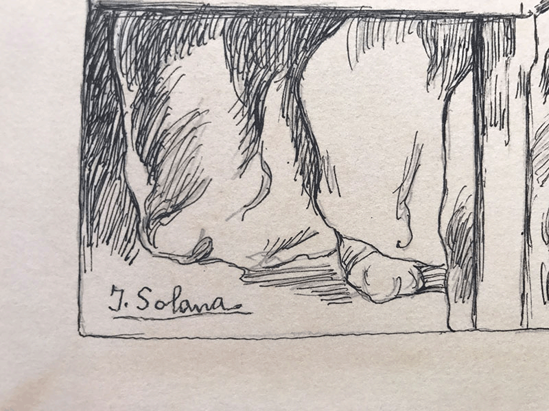 "Peasants eating" by José Solana