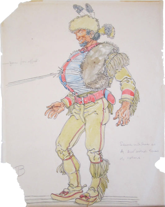 Unsigned Drawing of a man in costume