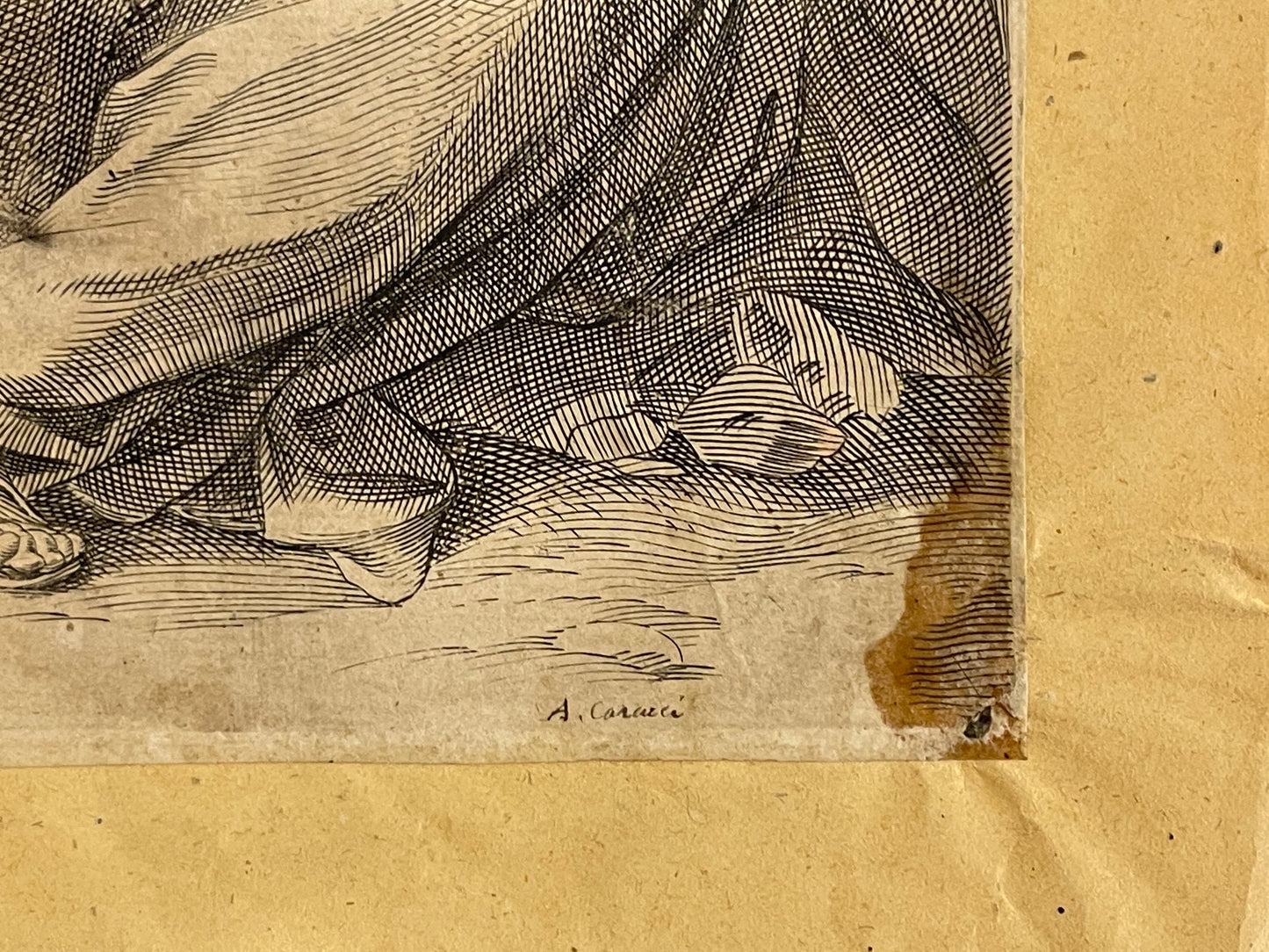 Annibale Carracci Engraving: Saint Mary and Saint Joseph with the Christ