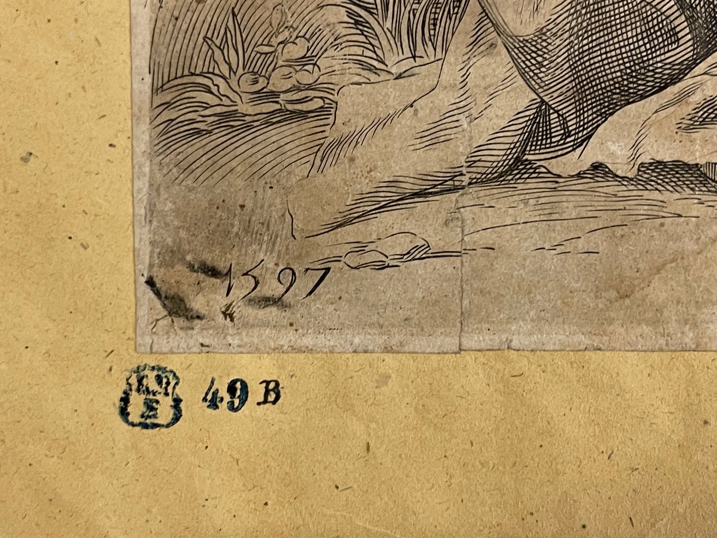 Annibale Carracci Engraving: Saint Mary and Saint Joseph with the Christ