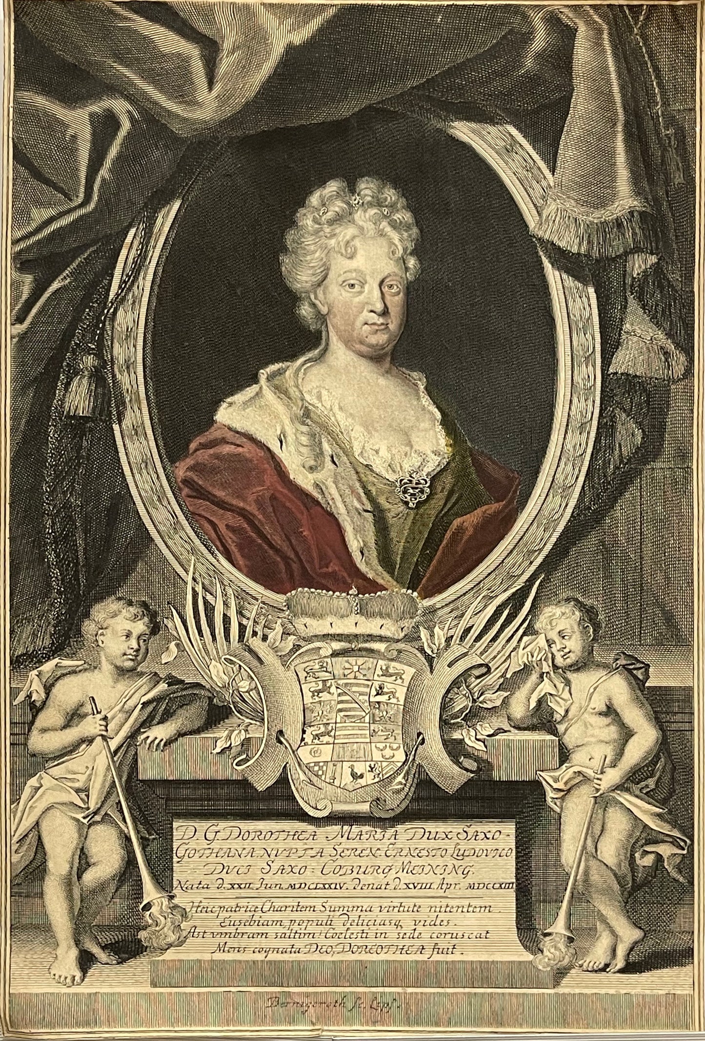 Martin Bernigeroth Engraving: Dorothea Maria of Saxe