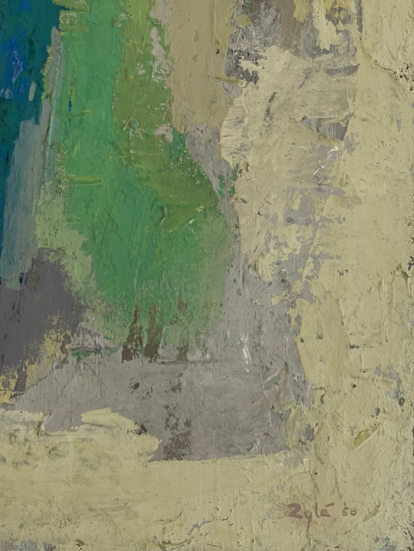 Zyle Abstract Acrylic Painting, 1958