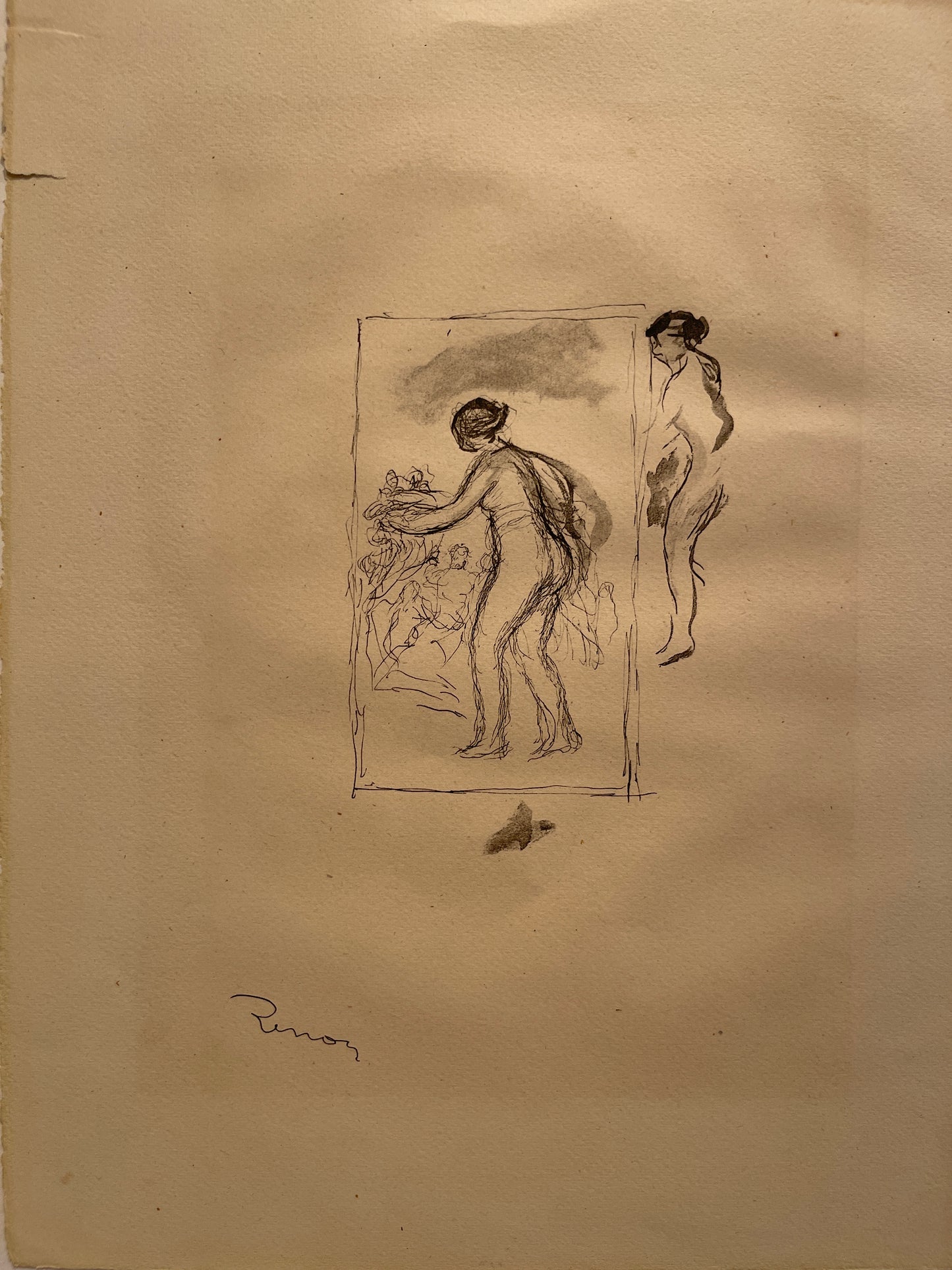 Pierre-Auguste Renoir Lithograph: "Femme Au Cap de Vigne", 4e Variate (Delteil 47, Stella 47), 1904