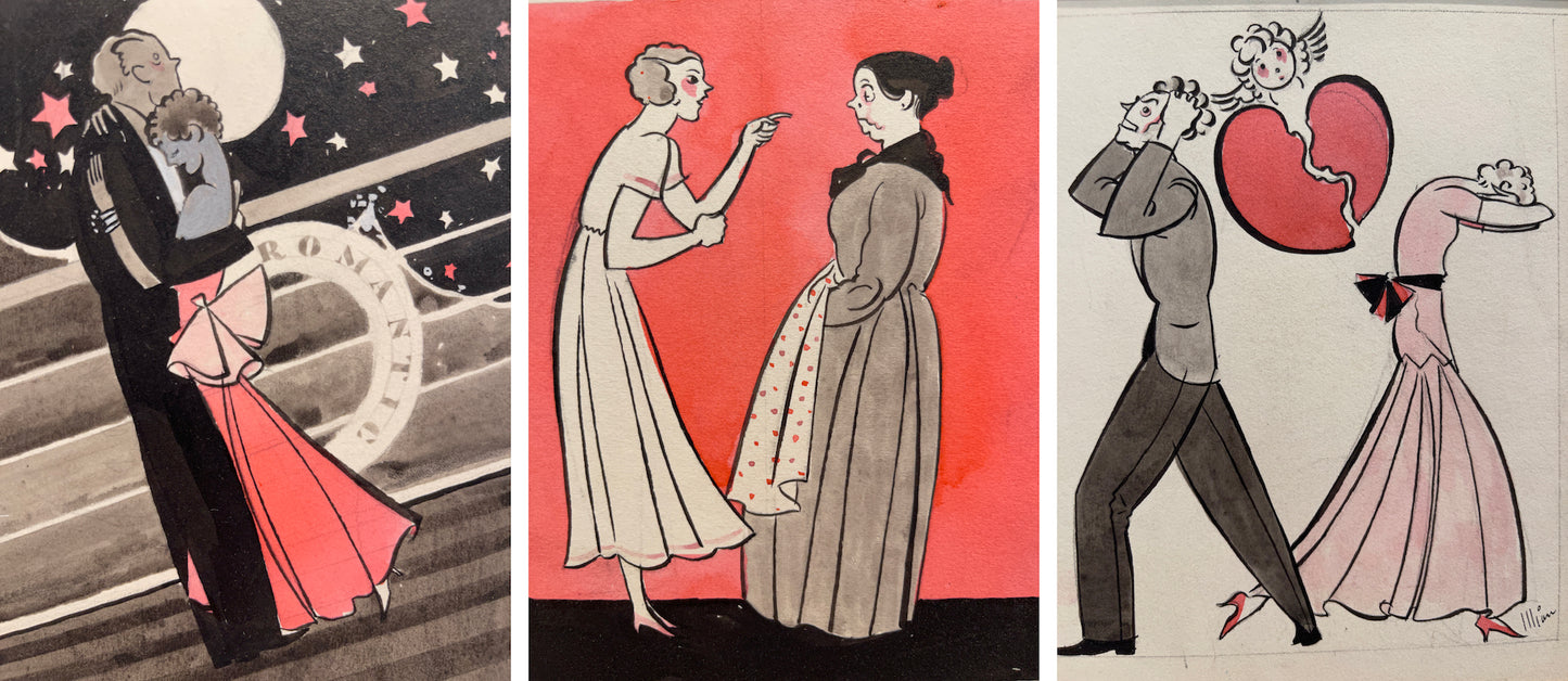 Set of 3 George Illian Drawings