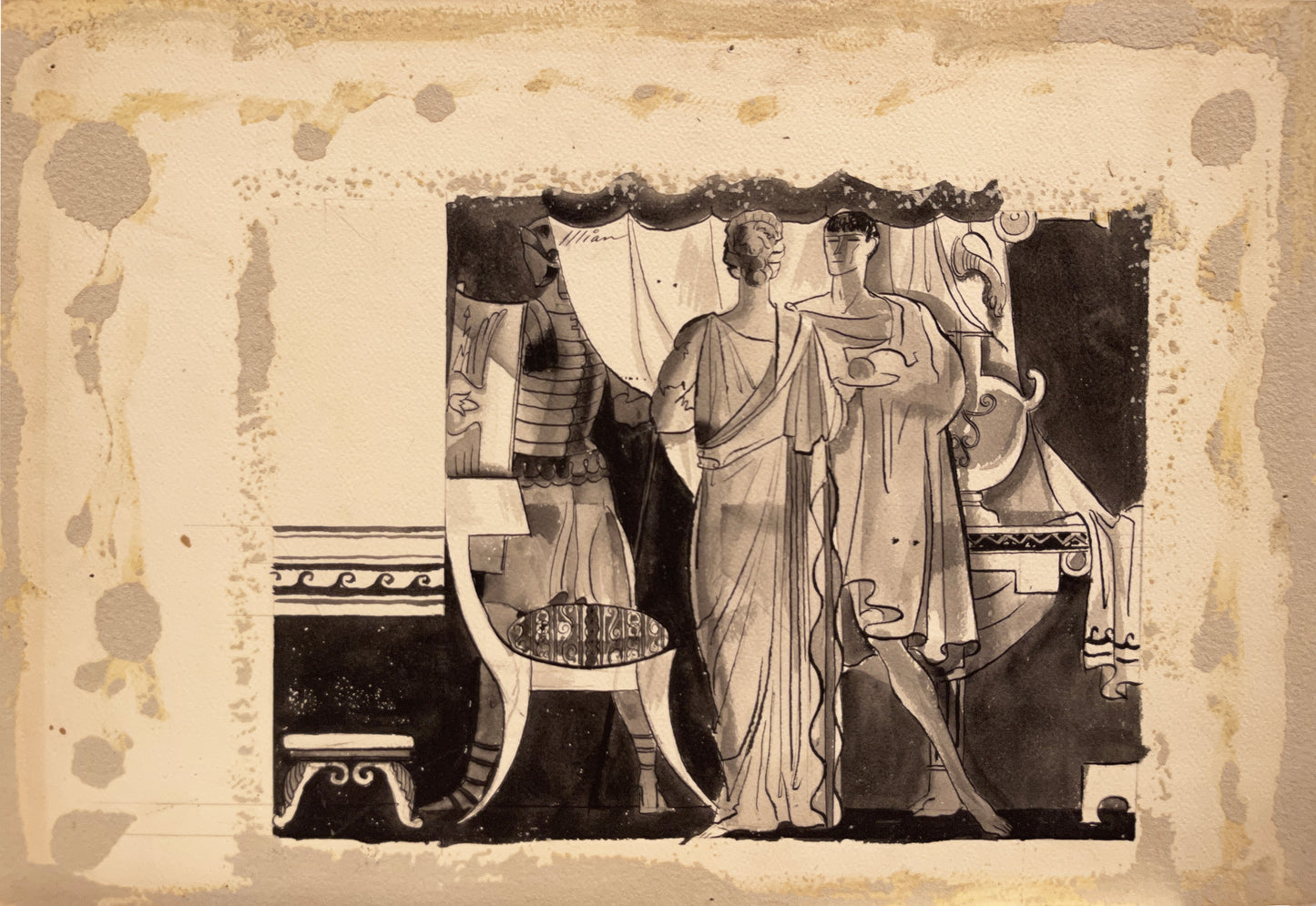 Set of 3 George Illian Drawings