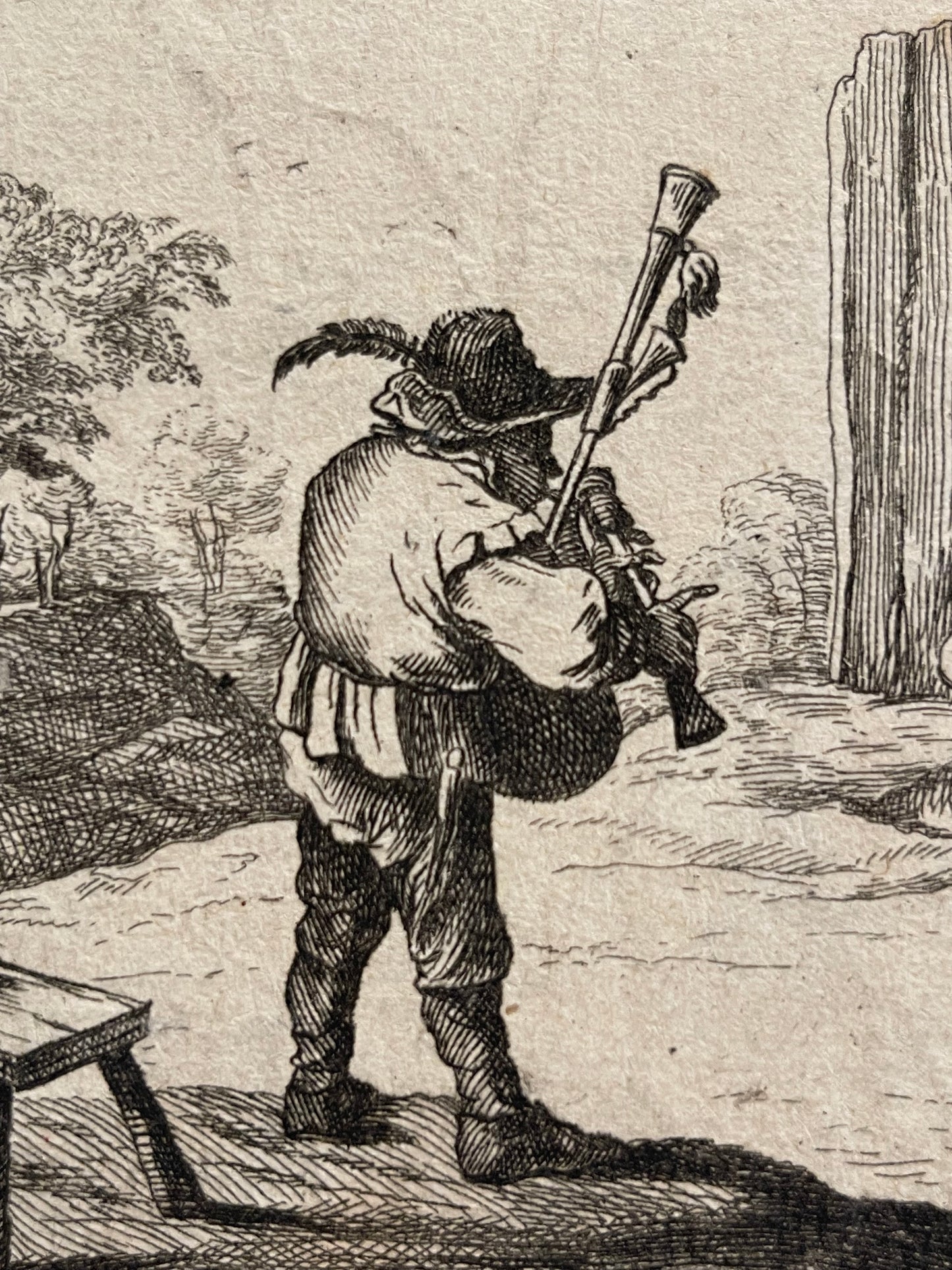 David Teniers the Younger Etching: Dancing and drinking in the evening