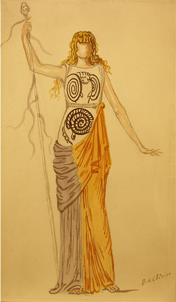 "Study of a woman holding a baton" by Giorgio De Chirico