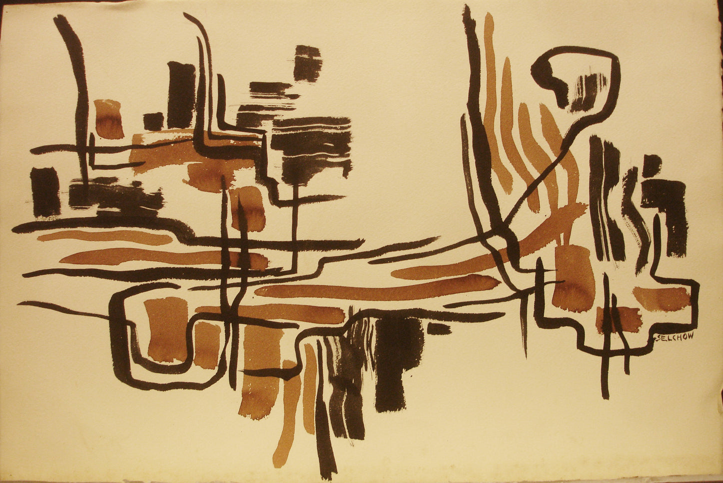 Roger Selchow Abstract Watercolor
