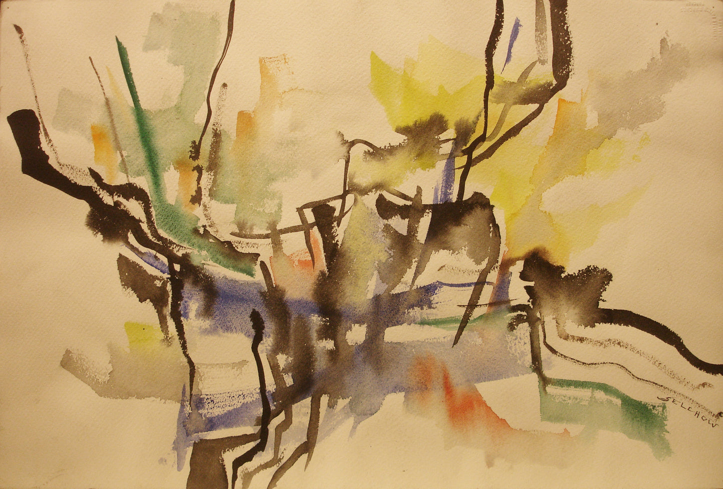 Roger Selchow Abstract Watercolor