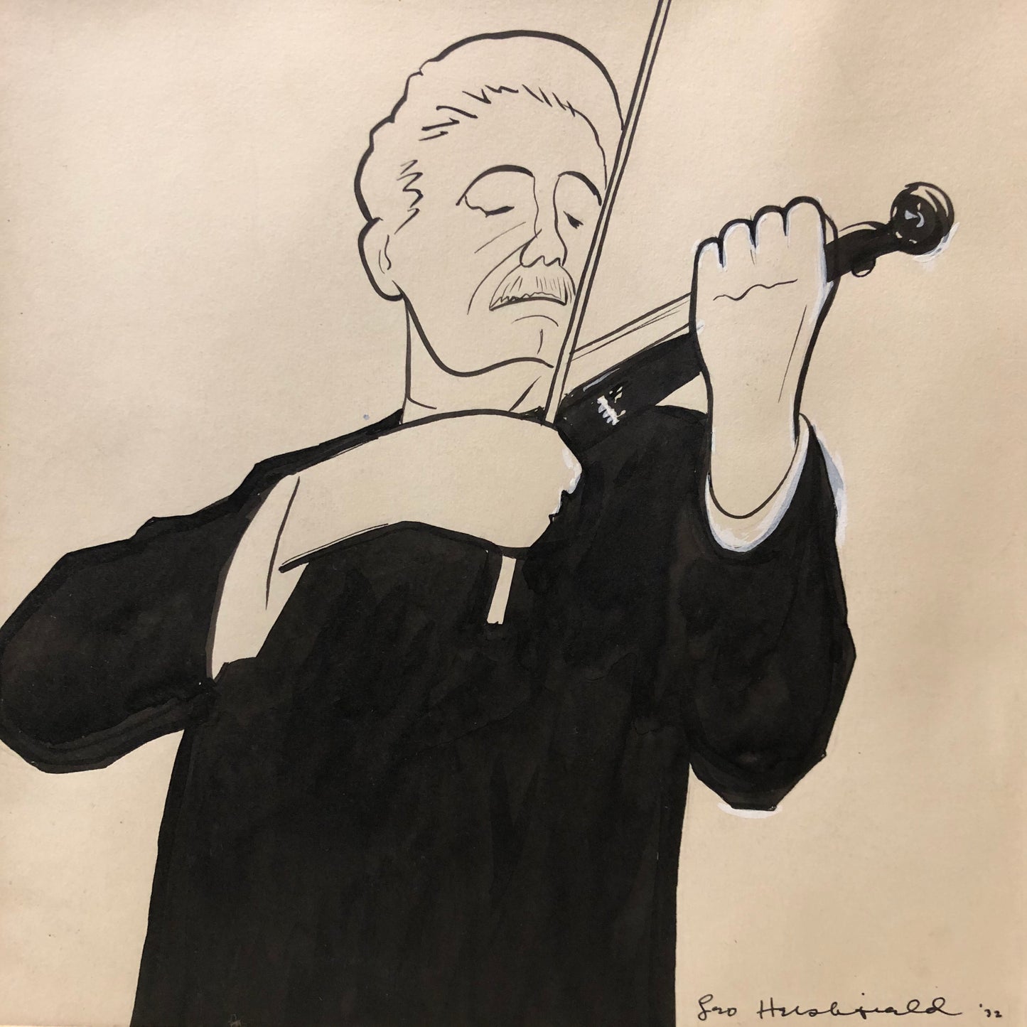 Set of 2 Leo Hershfield Drawings: "Kriesler" and "Paderewski"