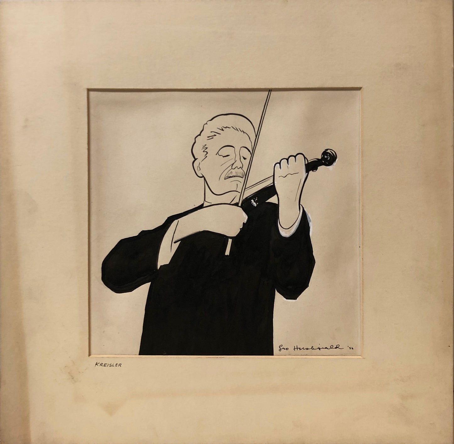 Set of 2 Leo Hershfield Drawings: "Kriesler" and "Paderewski"