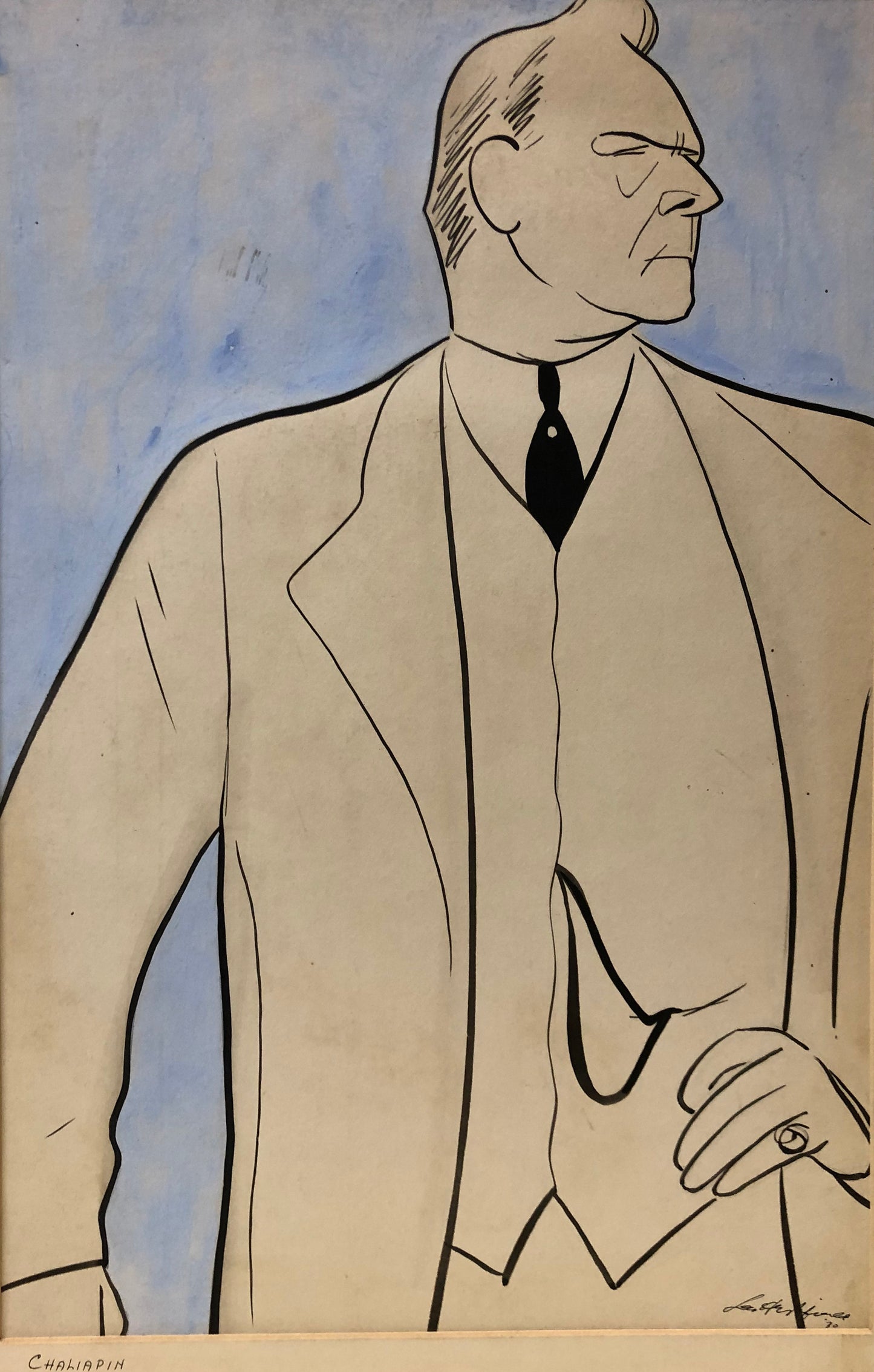 Set of 3 Leo Hershfield Drawings: "Serge Jaroff", "Stowkowsky", and "Chaliapin"
