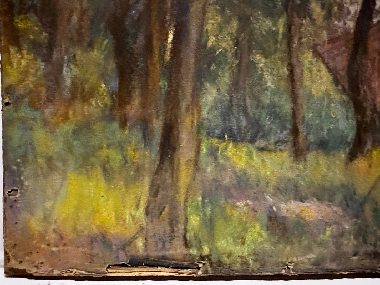 Friedrich Ferdinand Koch Pastel Drawing: Houses behind tall trees