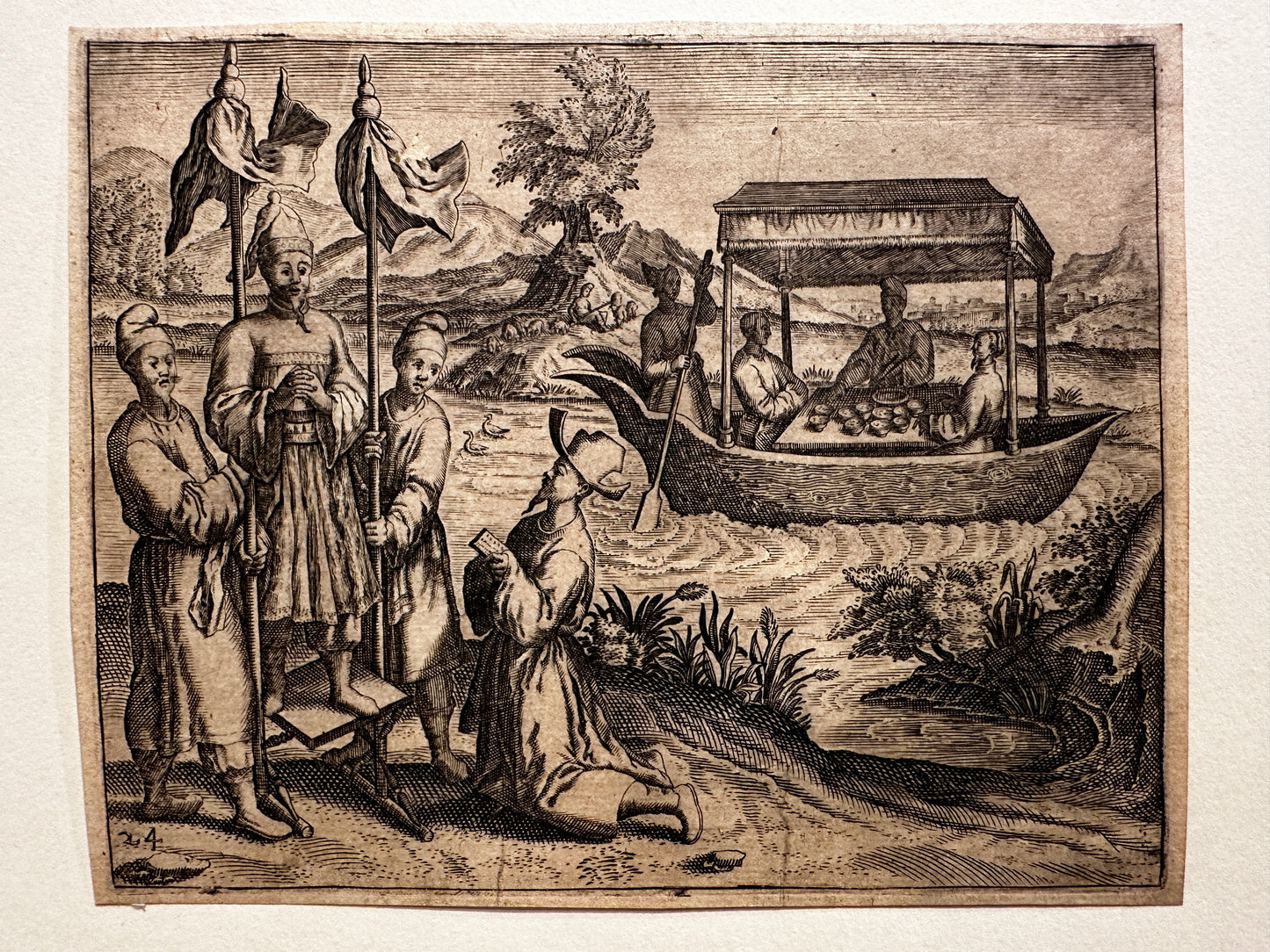 Theodor de Bry Engraving: Scene in China, from 'Indiae Orientalis'