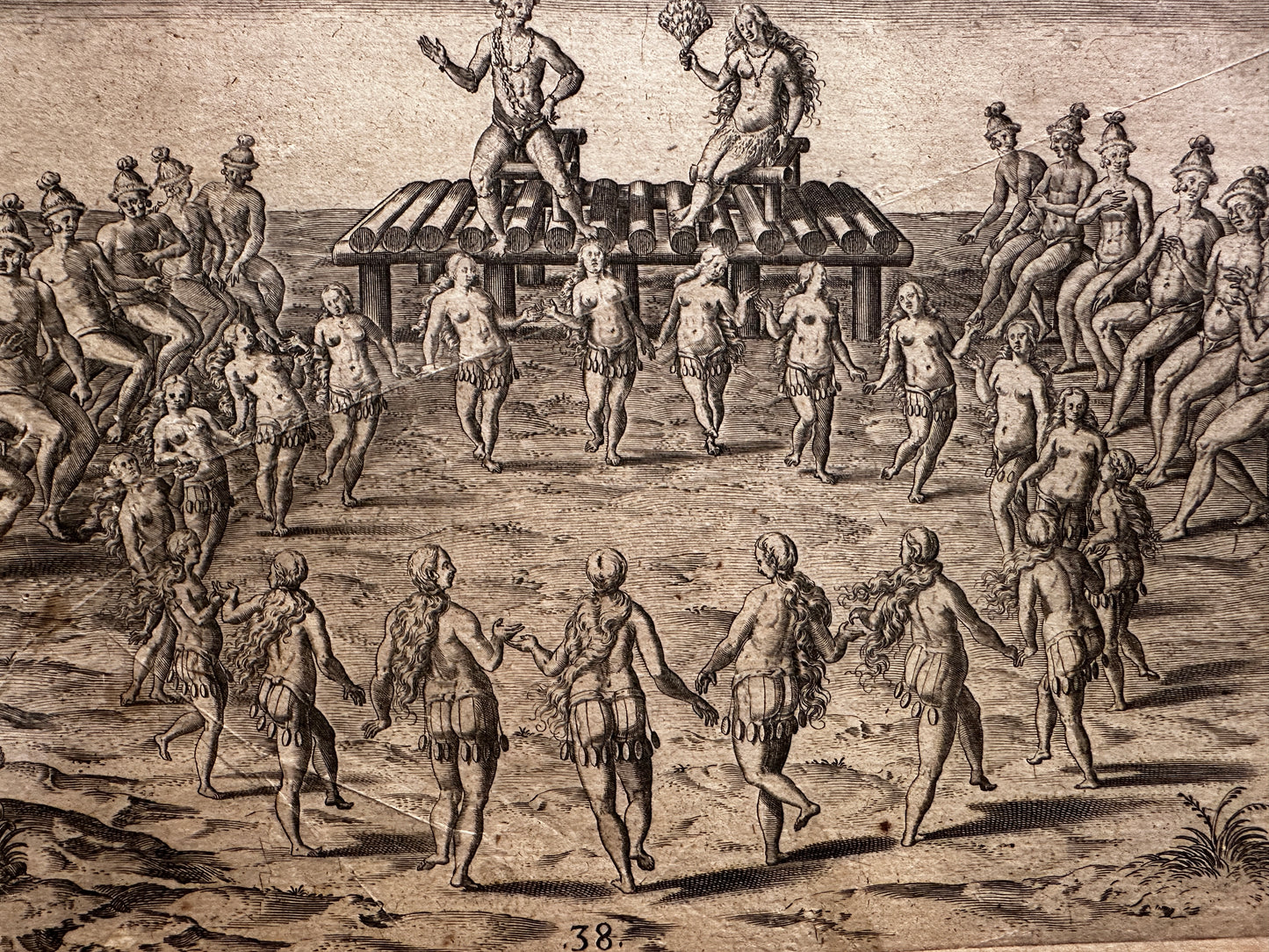 Theodor de Bry Engraving: Native American Wedding Ceremony