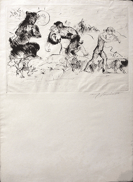 "Faun, Nymphe, und Schweinehirt" by Lovis Corinth