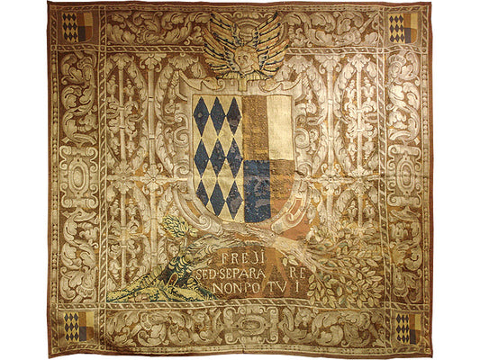 16th Century Brussels Tapestry with Coat of Arms