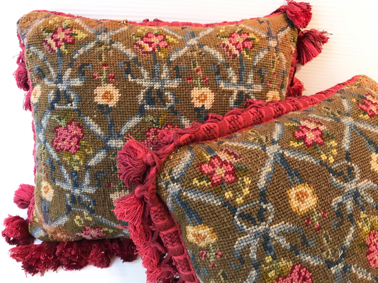 Pair of 18th century French Needlepoint Pillows