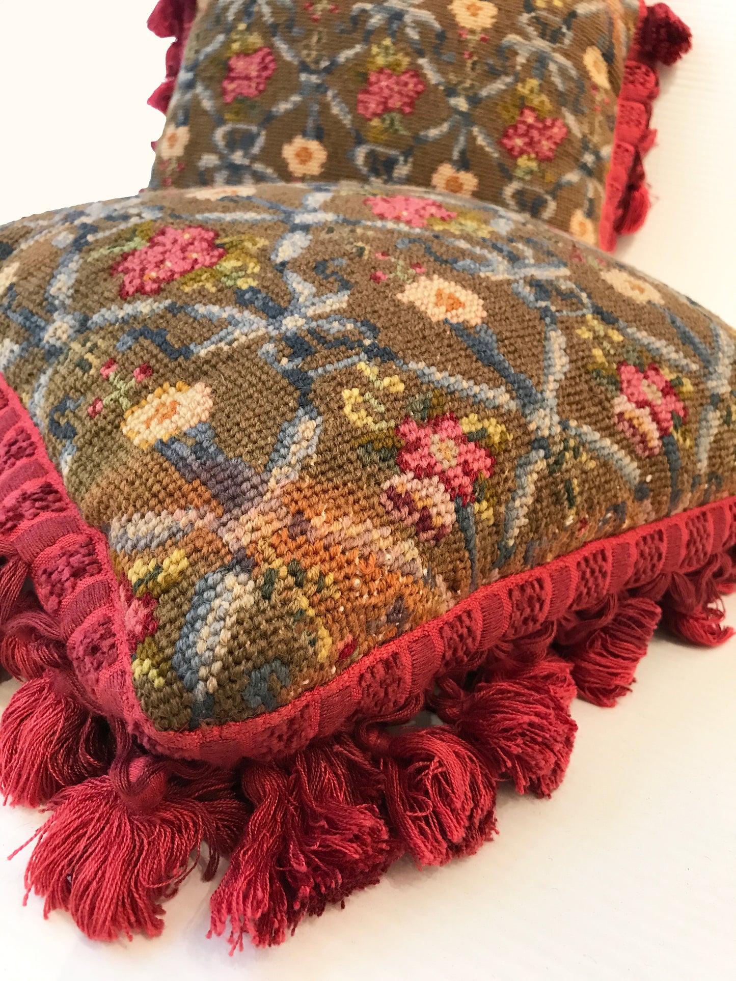 Pair of 18th century French Needlepoint Pillows