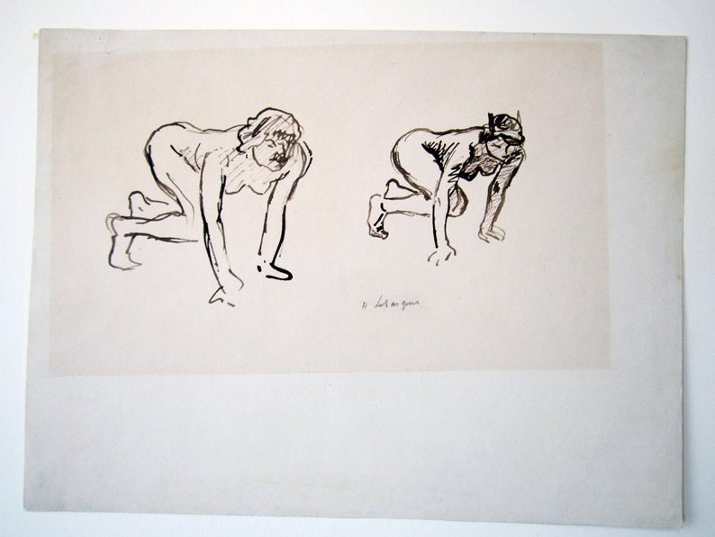 Henri Lebasque Drawing: Figure sketch
