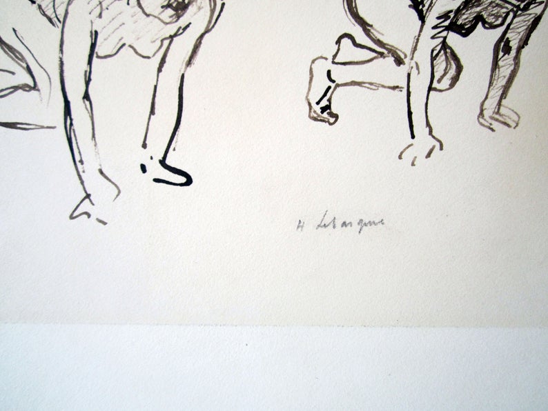 Henri Lebasque Drawing: Figure sketch